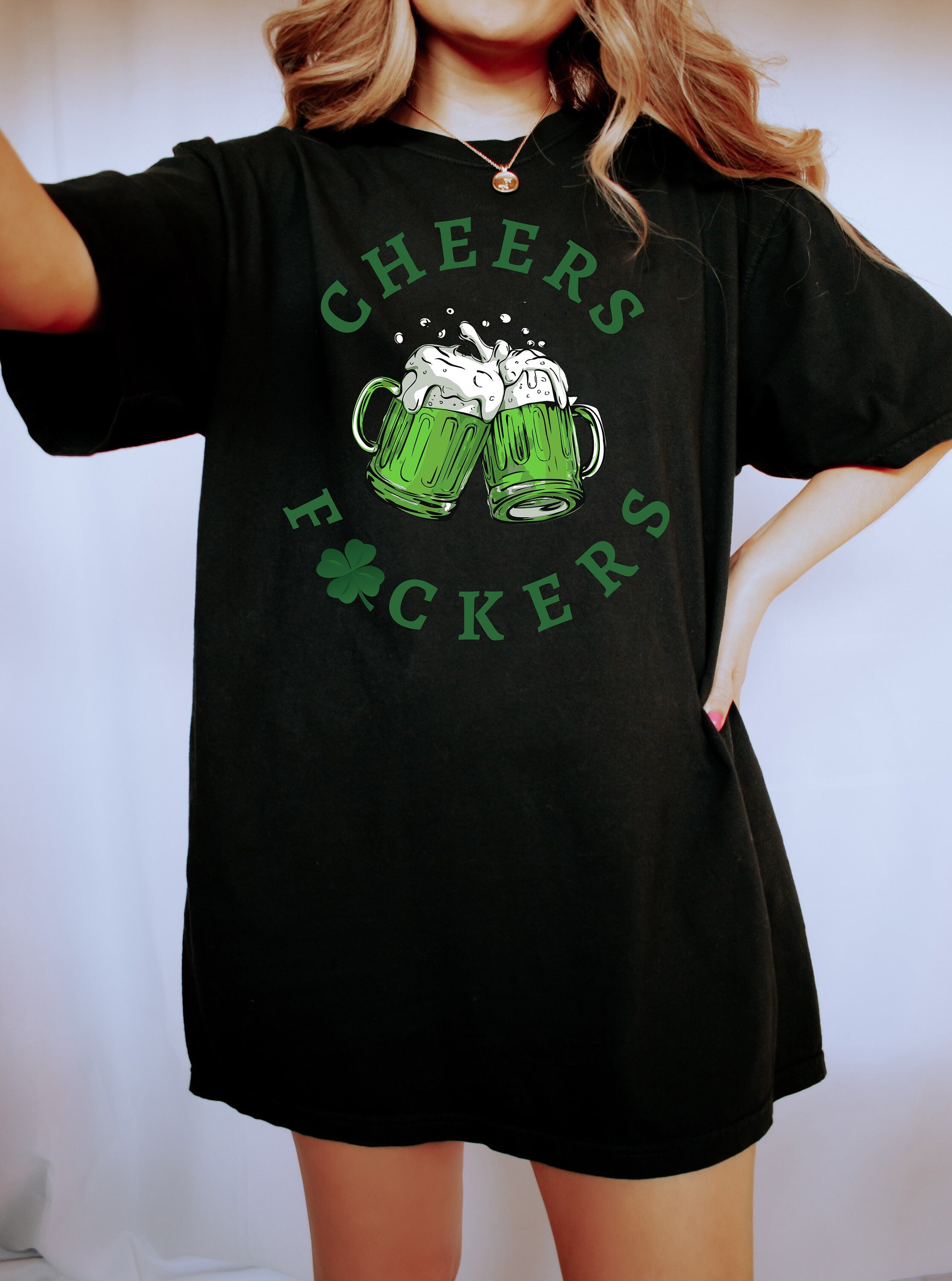 Retro St Patty's Day Comfort Colors Shirt, Cheers F*ckers Shirt, Vintage St Patricks Day Shirt, Day Drinking Shirt, Retro Shirt, Lucky Shirt