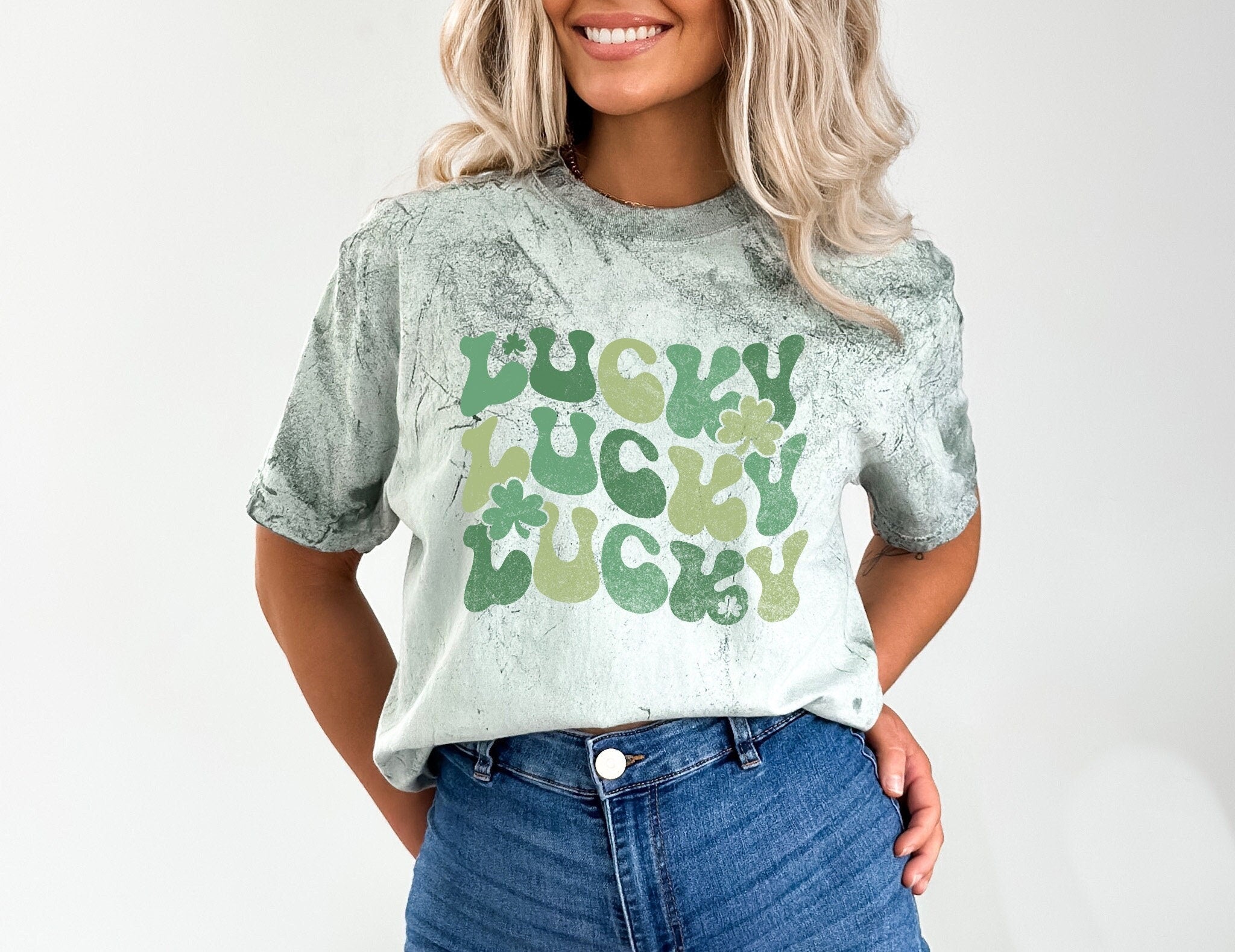 Retro St Patty's Day Tie Dye Comfort Colors Shirt, Lucky Retro Shamrock Shirt, Vintage St Patricks Day Shirt, Day Drinking Shirt, St Paddys