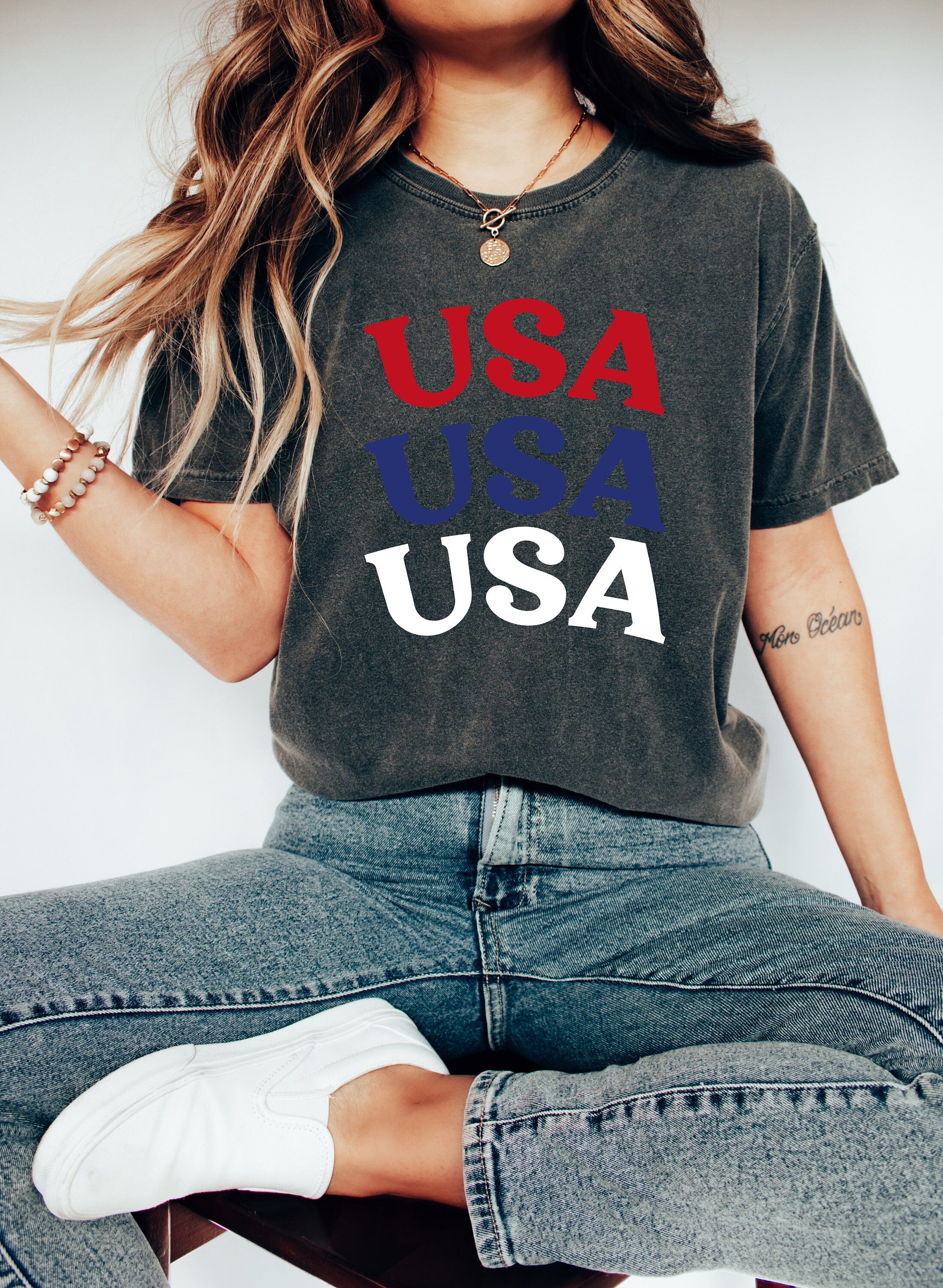 Retro America Font USA shirt,4th of July tee, Retro funny fourth shirt, Womens 4th of July Tee, America Patriotic Shirt, Independence Merica