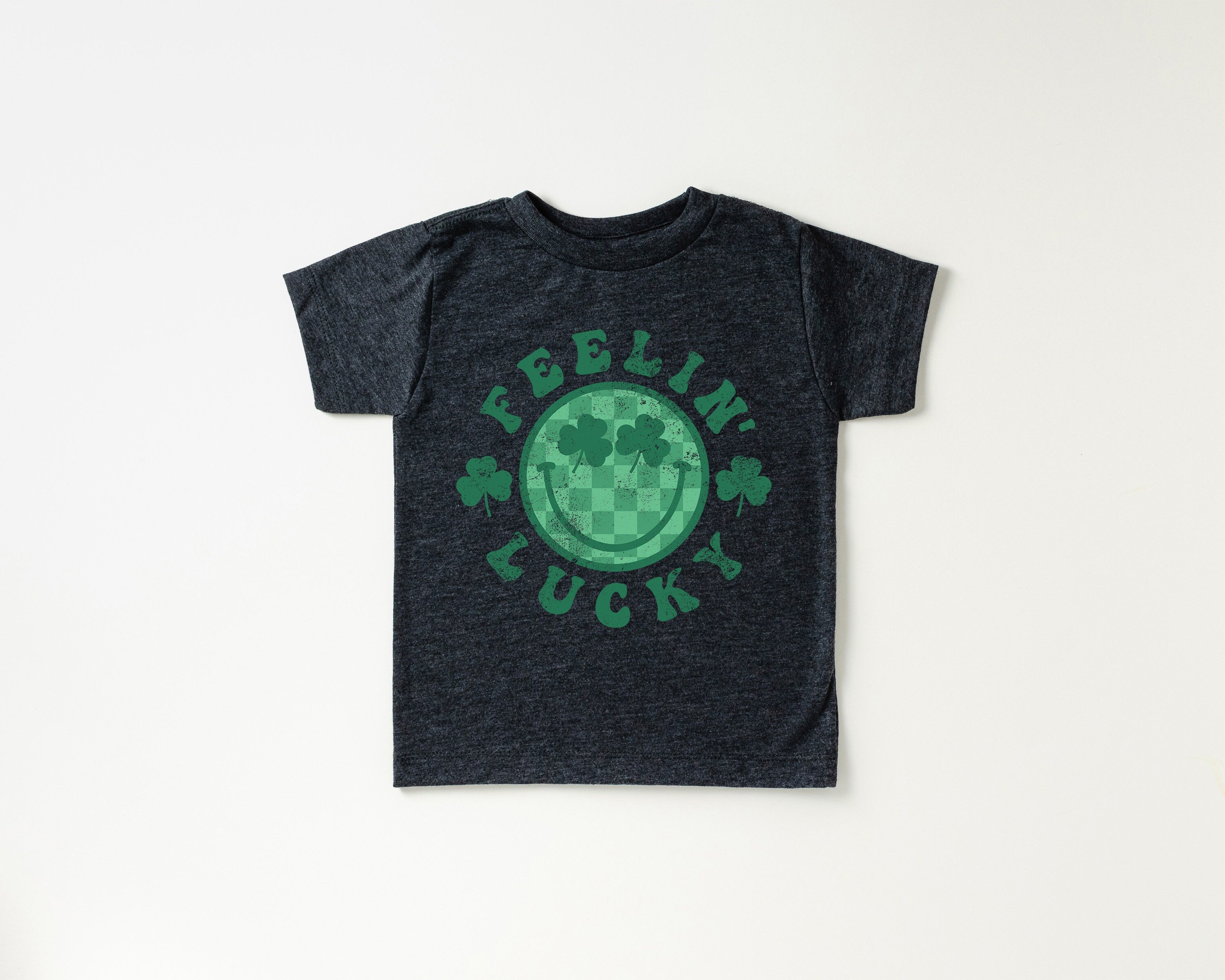 Smiley Shamrock St Pattys Shirt, Toddler Tee St Patricks Day, Cute Holiday Girls Shirt, Toddler Youth Lucky, Shamrock Tee Vintage Bodysuit