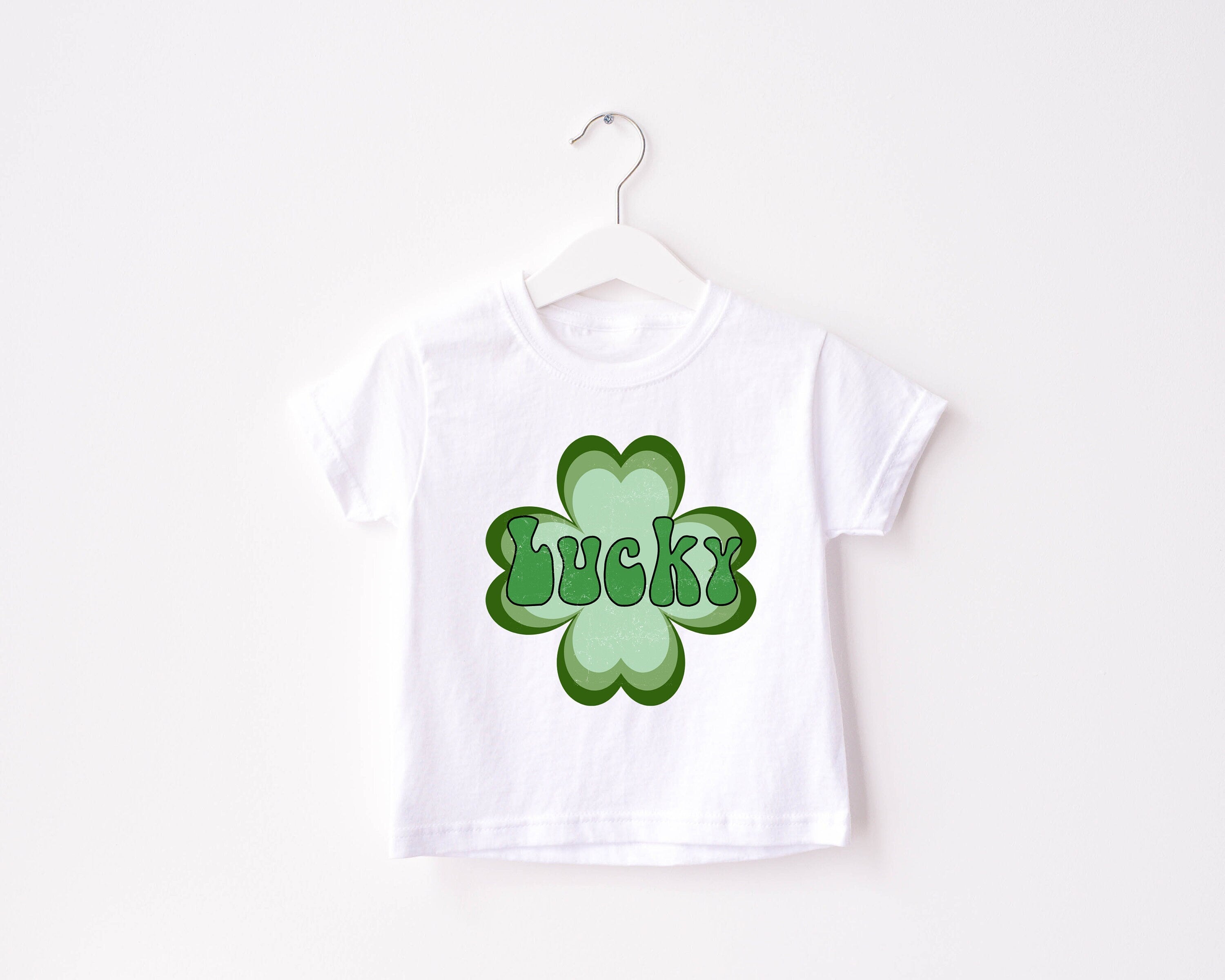 Toddler Tee St Patricks Day, Smiley Shamrock St Pattys Shirt, Cute Holiday Girls Shirt, Toddler Youth Lucky, Shamrock Tee Vintage Bodysuit