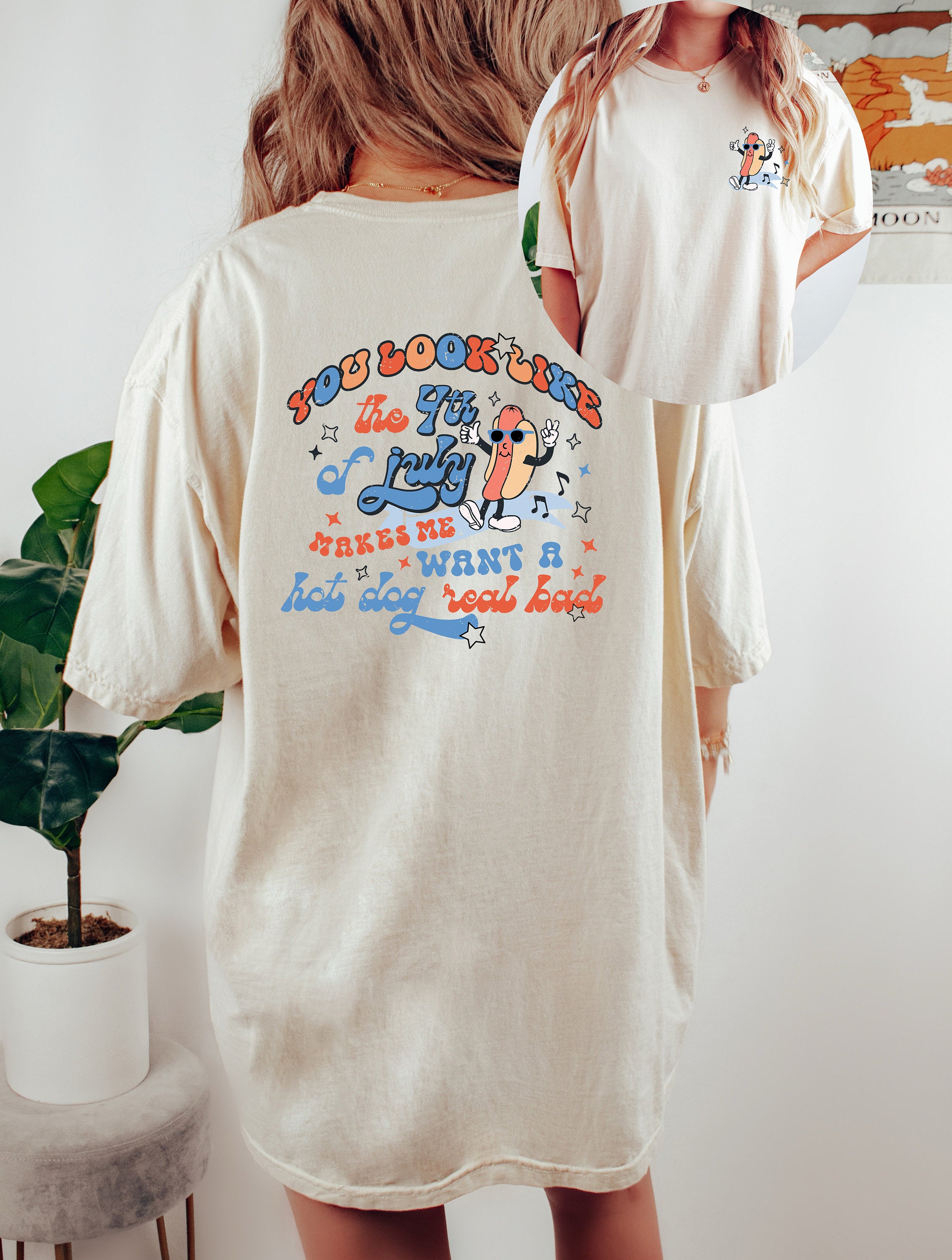 Retro USA Comfort Colors shirt, 4th of July tee, Retro America shirt Hot Dog Womens 4th of July shirt, America Patriotic Shirt, Independence