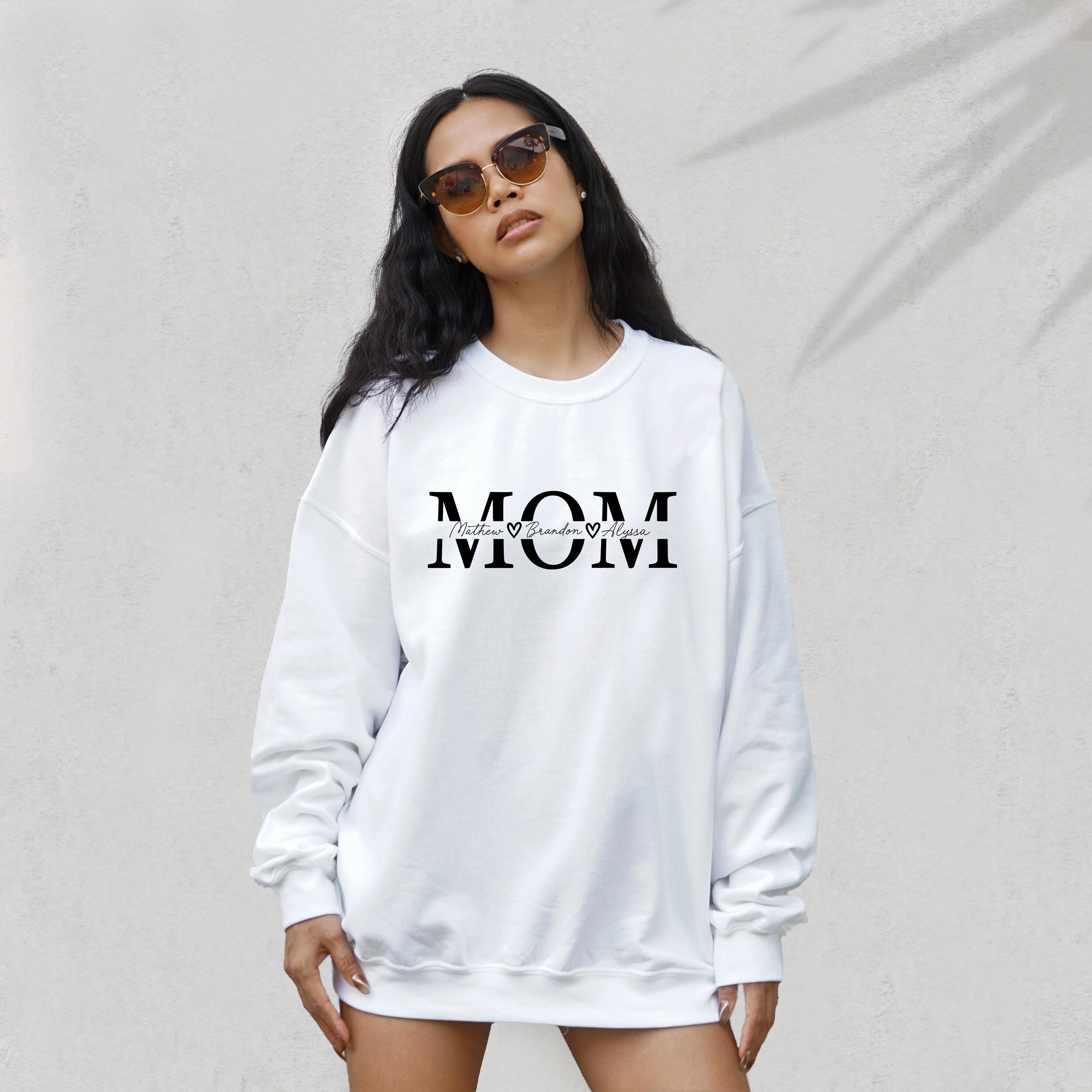 Custom Crewneck Sweater, Moms Garden Kids Birth Names, Girl Mom, Mom Sweatshirt, Script Names, Mom Gift, Grandmas Garden, Gift for Mom