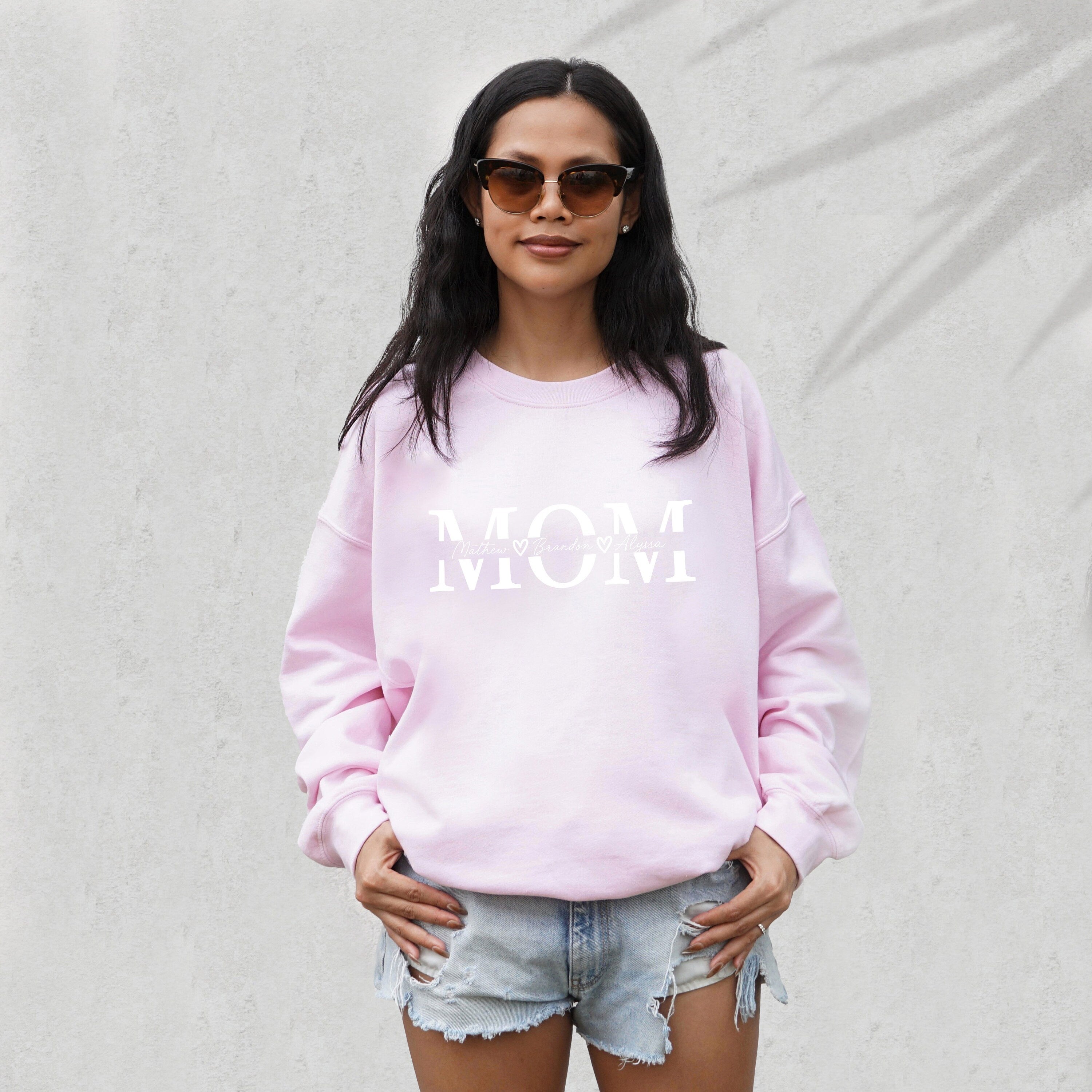 Custom Crewneck Sweater, Moms Garden Kids Birth Names, Girl Mom, Mom Sweatshirt, Script Names, Mom Gift, Grandmas Garden, Gift for Mom