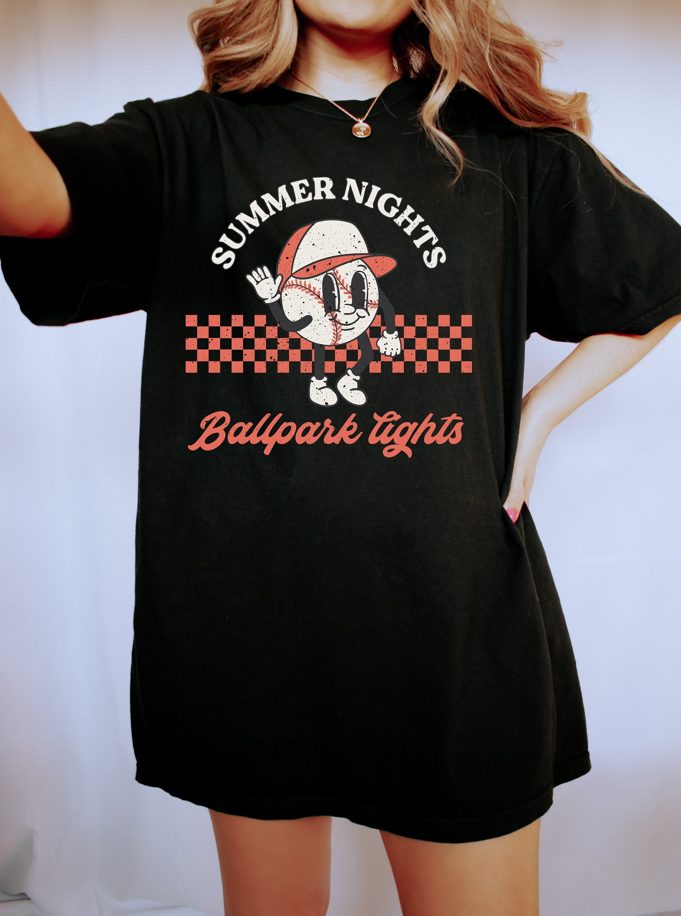 Comfort Colors Tee, Summer Nights Ballpark Lights, Sports Shirt, Baseball Biggest Fan, Parents of Baseball, Gameday Shirt, Baseball Game Tee