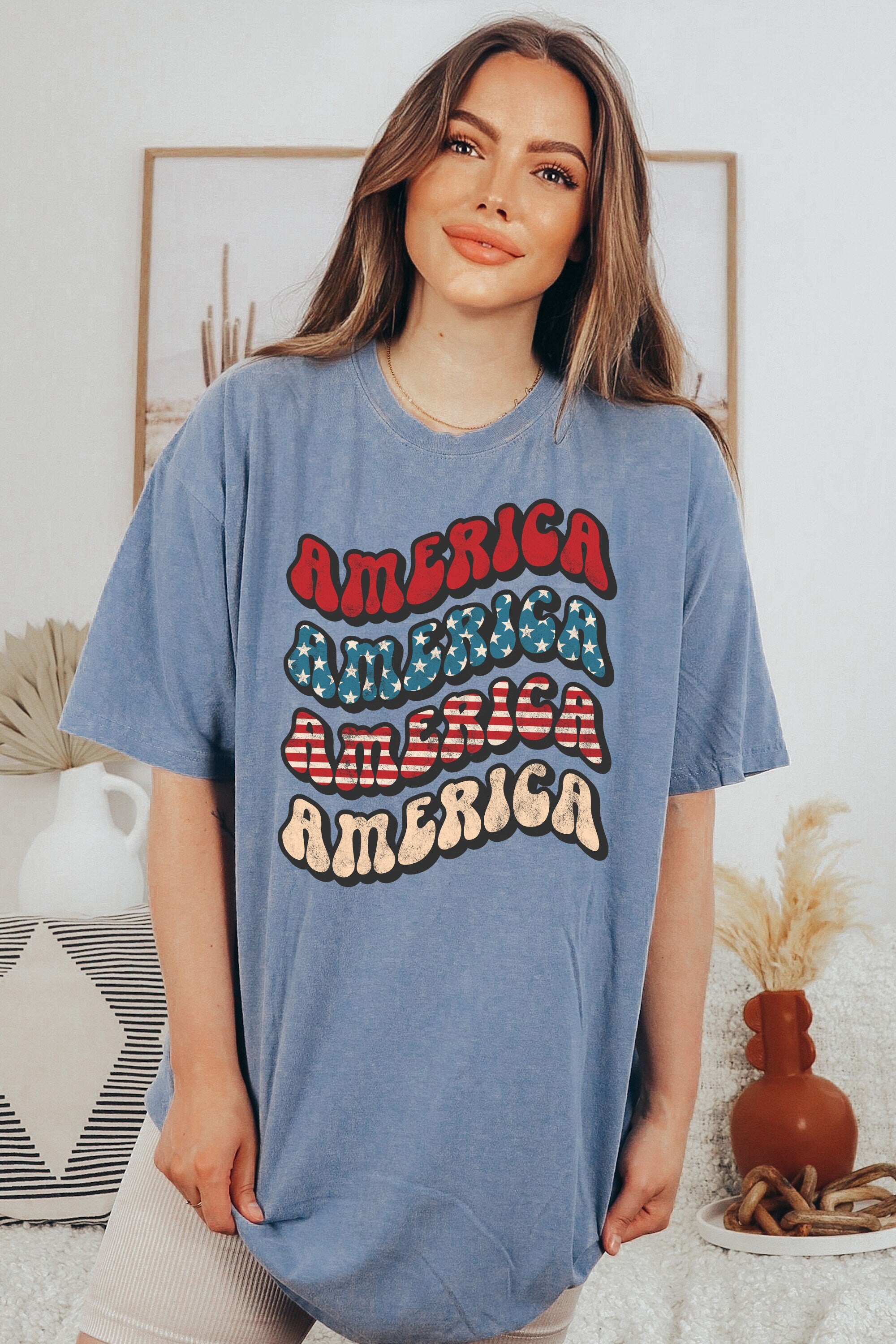 Retro America Font USA shirt,4th of July tee, Retro funny fourth shirt, Womens 4th of July Tee, America Patriotic Shirt, Independence Merica