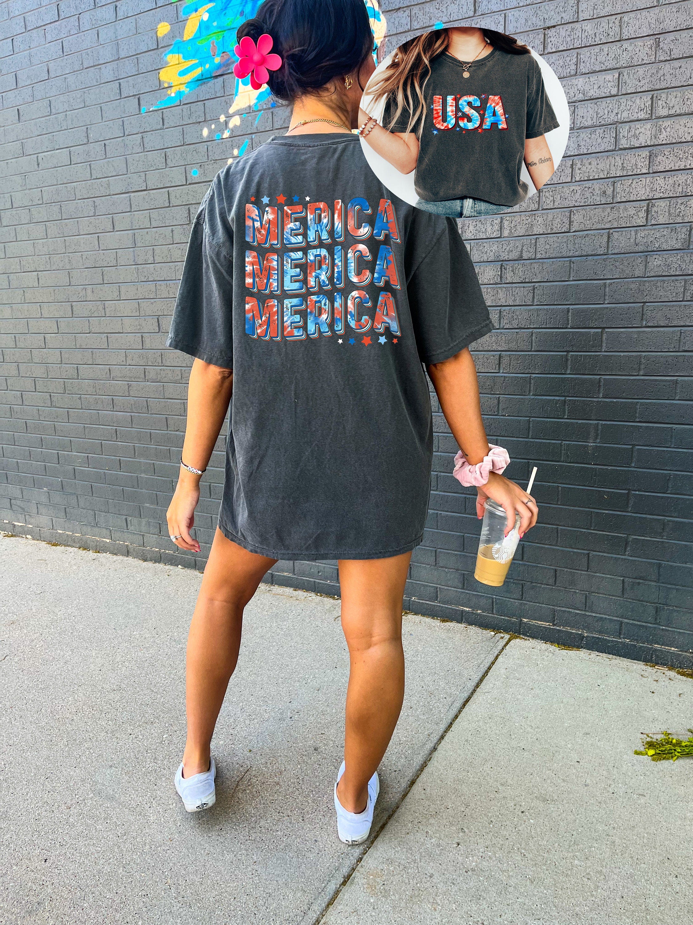 Retro Made In USA Comfort Colors shirt, 4th of July tee, Retro America shirt Womens 4th of July shirt, America Patriotic Shirt, Independence
