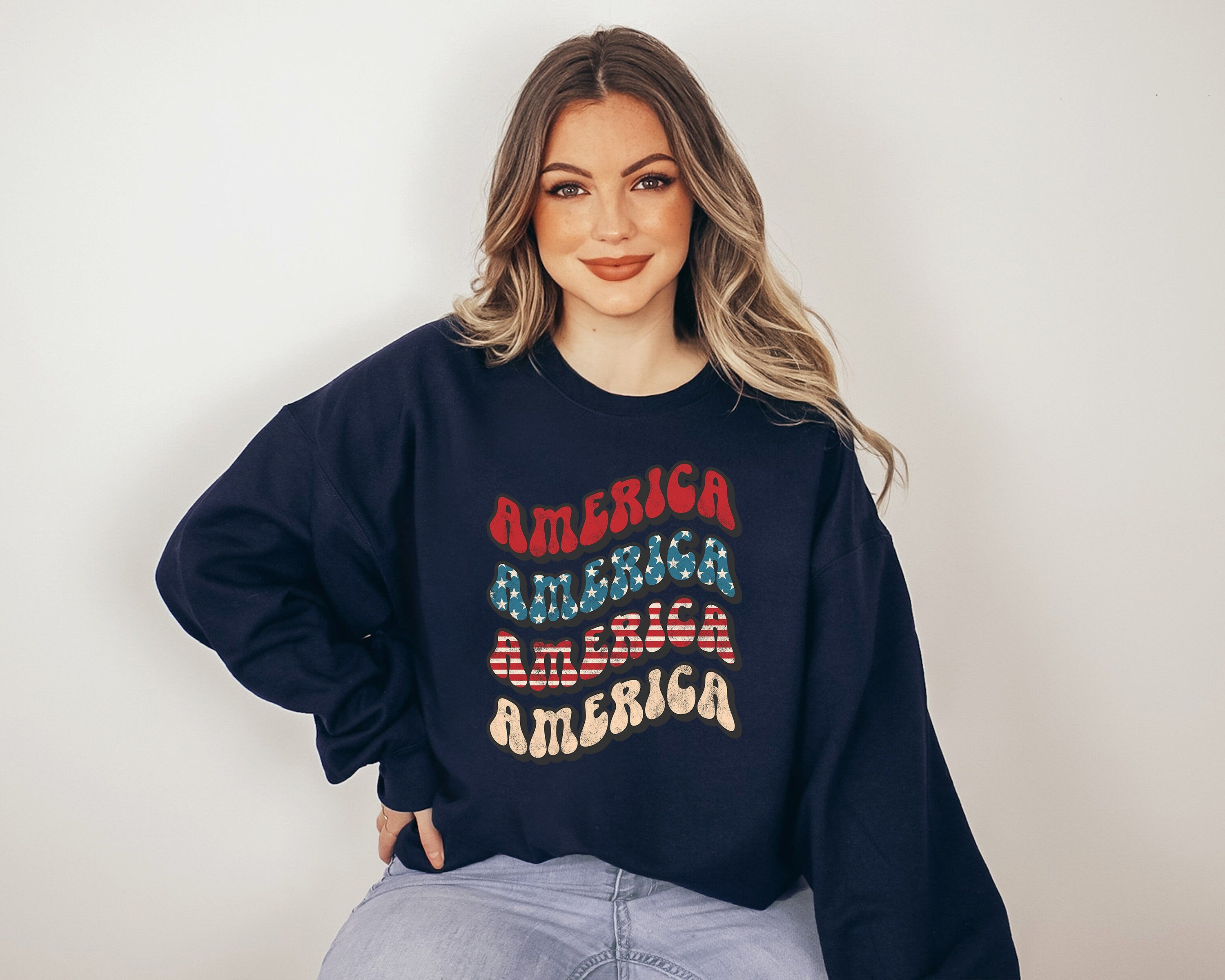 Fourth of July Sweatshirt, America, 4th of July Sweater, America Pullover, Womens Sweatshirt, Independence Day, Happy 4th of July, Patriotic