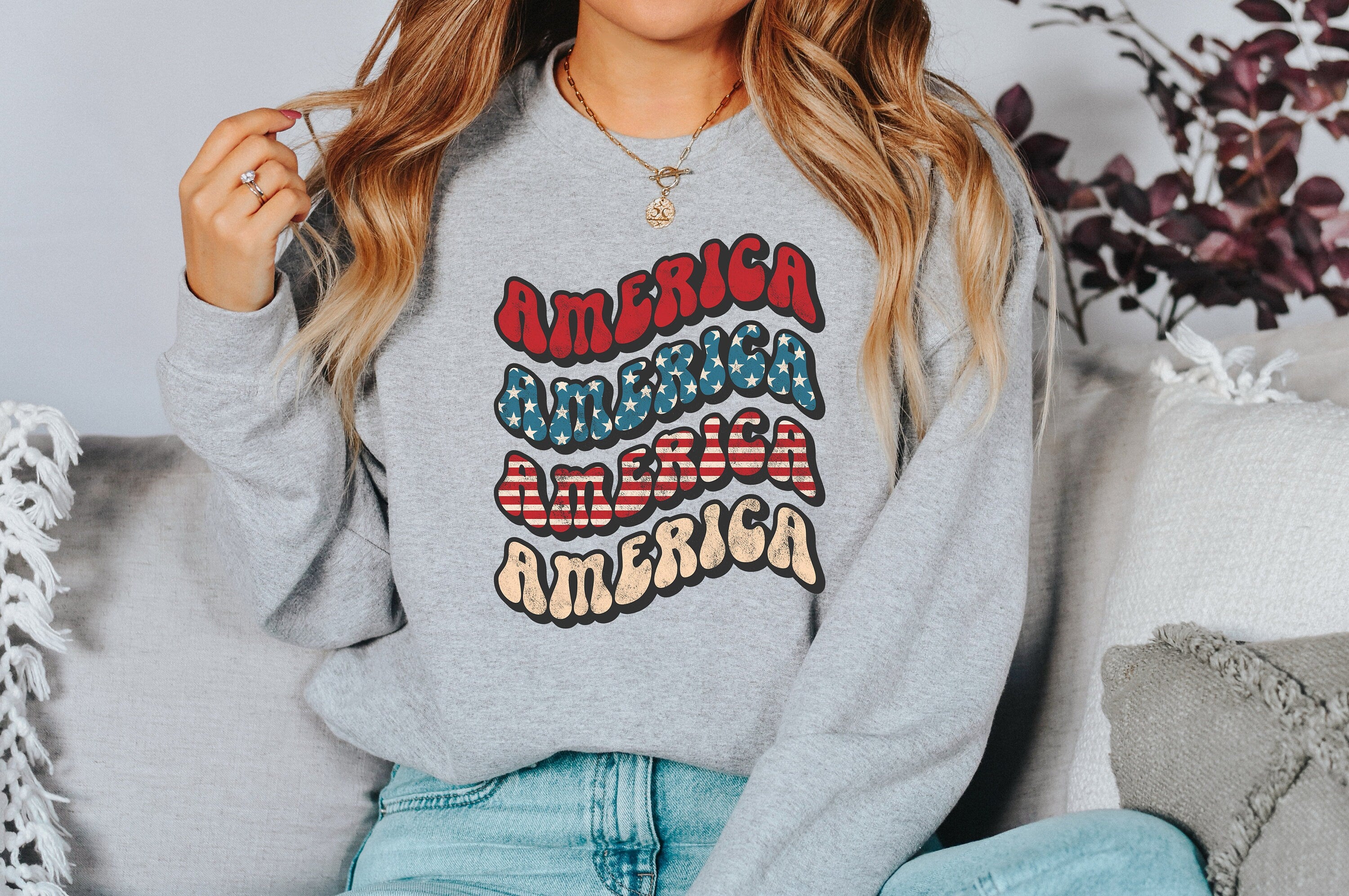 Fourth of July Sweatshirt, America, 4th of July Sweater, America Pullover, Womens Sweatshirt, Independence Day, Happy 4th of July, Patriotic