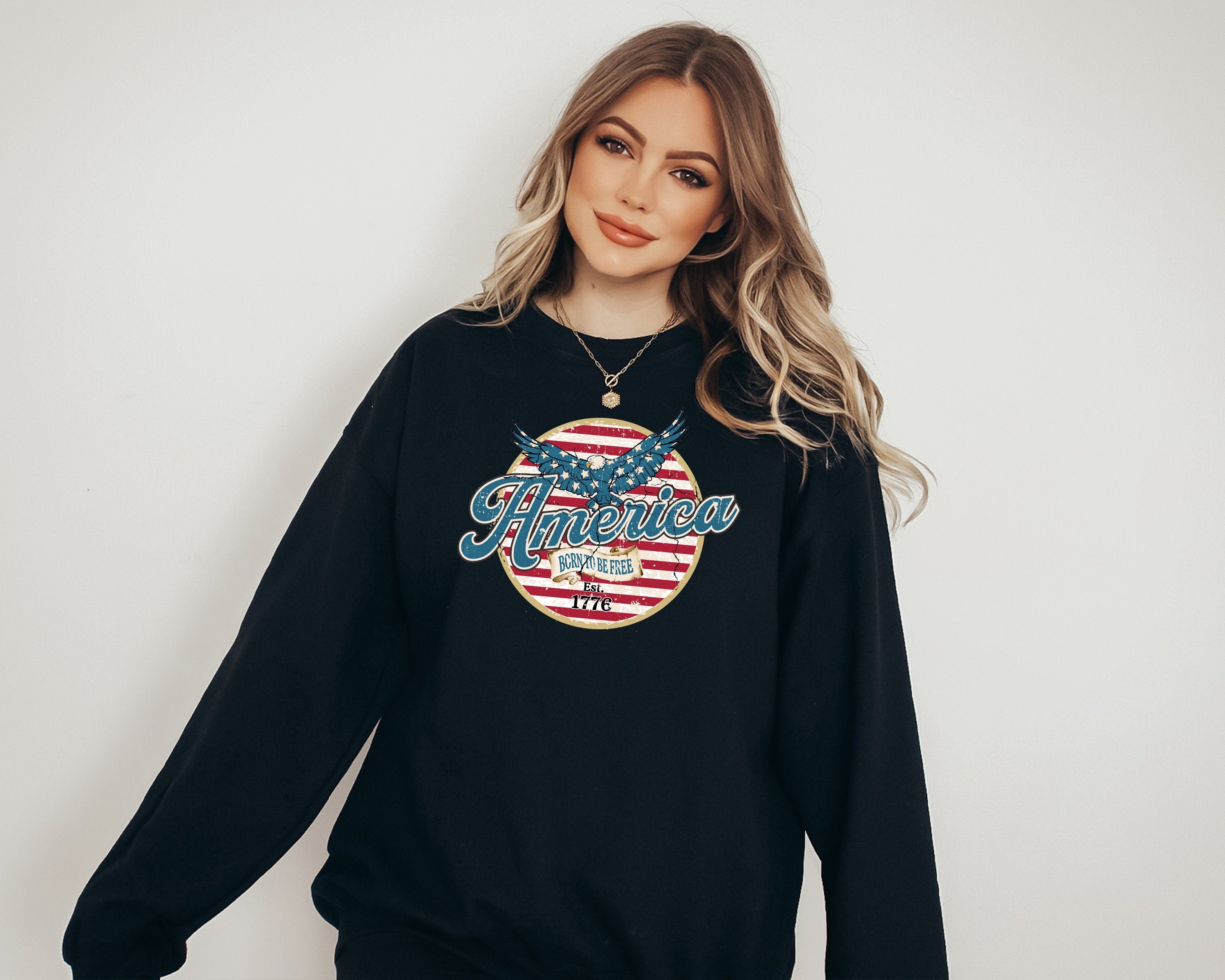 Fourth of July Sweatshirt, America, 4th of July Sweater, America Pullover, Womens Sweatshirt, Independence Day, Happy 4th of July, Patriotic