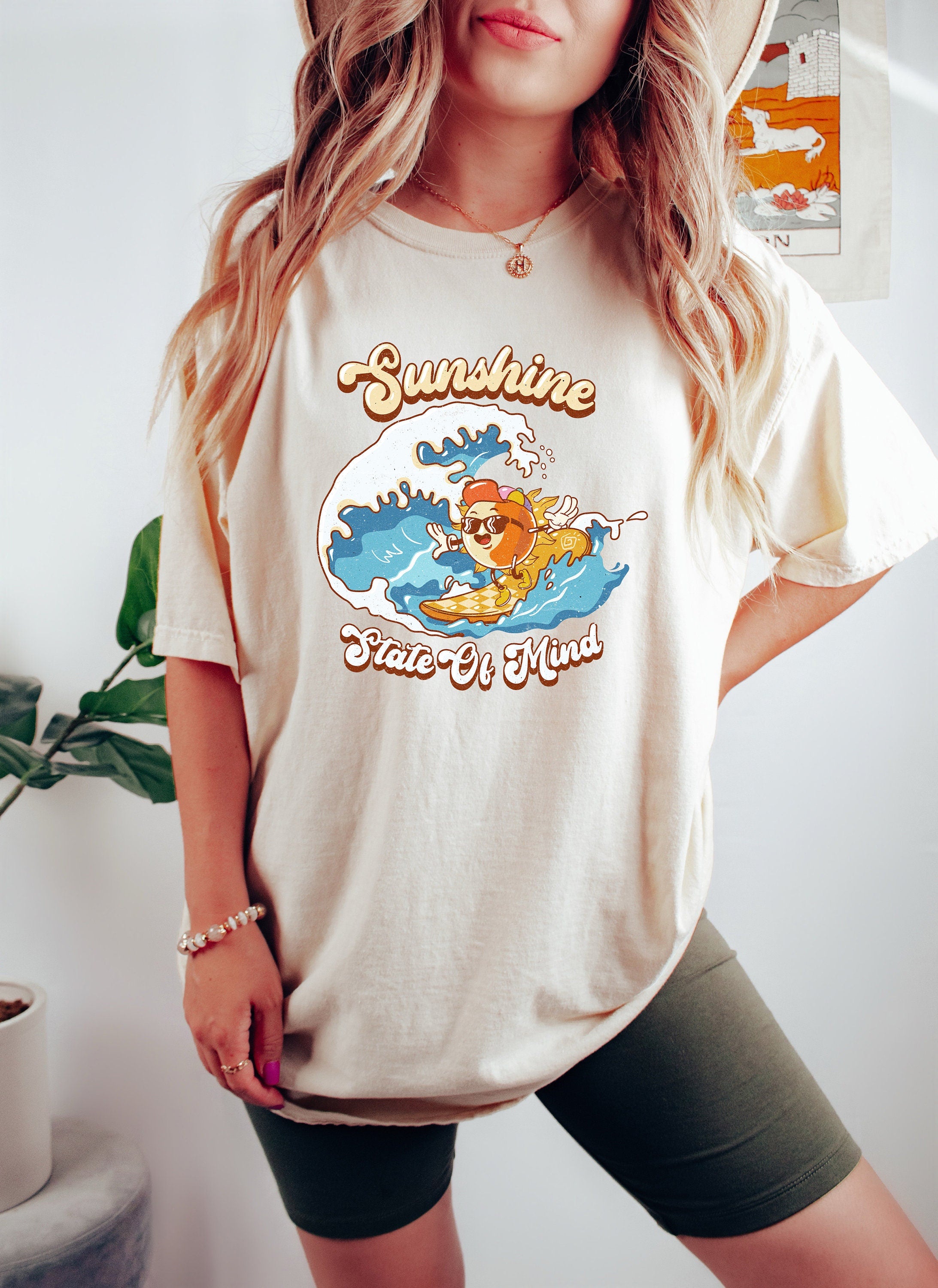 Comfort Colors, Sunshine State of Mind Palm Trees Beach Shirt, Waves Watermelon Beach Shirt, Vintage Sunshine Beach Summer, Better Together