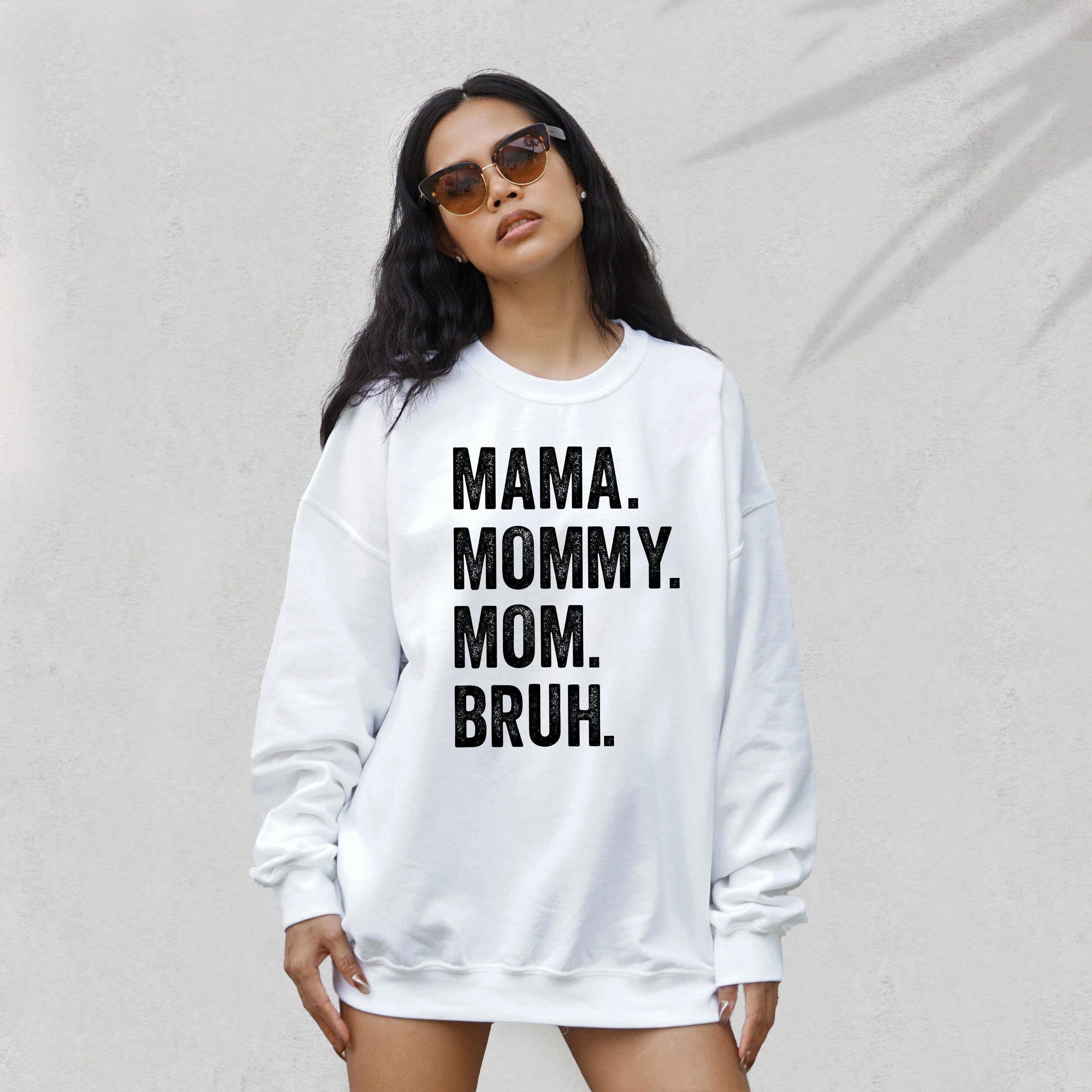 Momma Mommy Mom Bruh Crewneck Sweater, Mothers Day Retro Kids, Girl Mom, Mom Sweatshirt, Bruh, Mom Gift, New Mama Sweatshirt, Gift for Mom