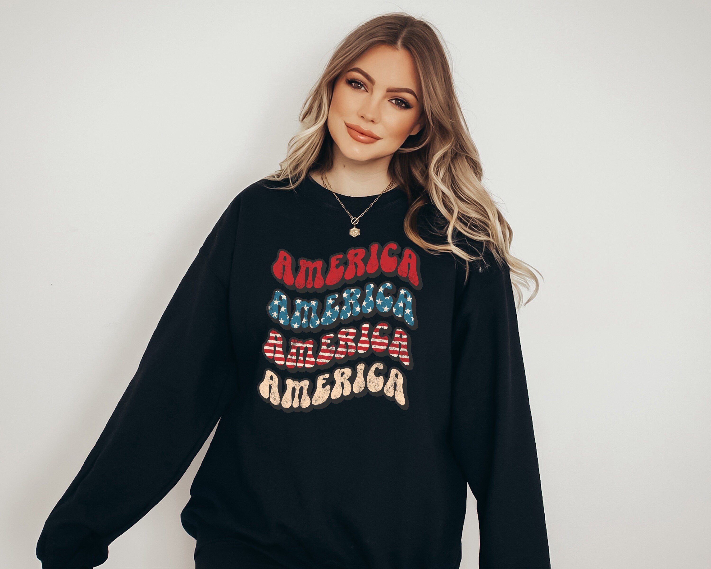 Fourth of July Sweatshirt, America, 4th of July Sweater, America Pullover, Womens Sweatshirt, Independence Day, Happy 4th of July, Patriotic