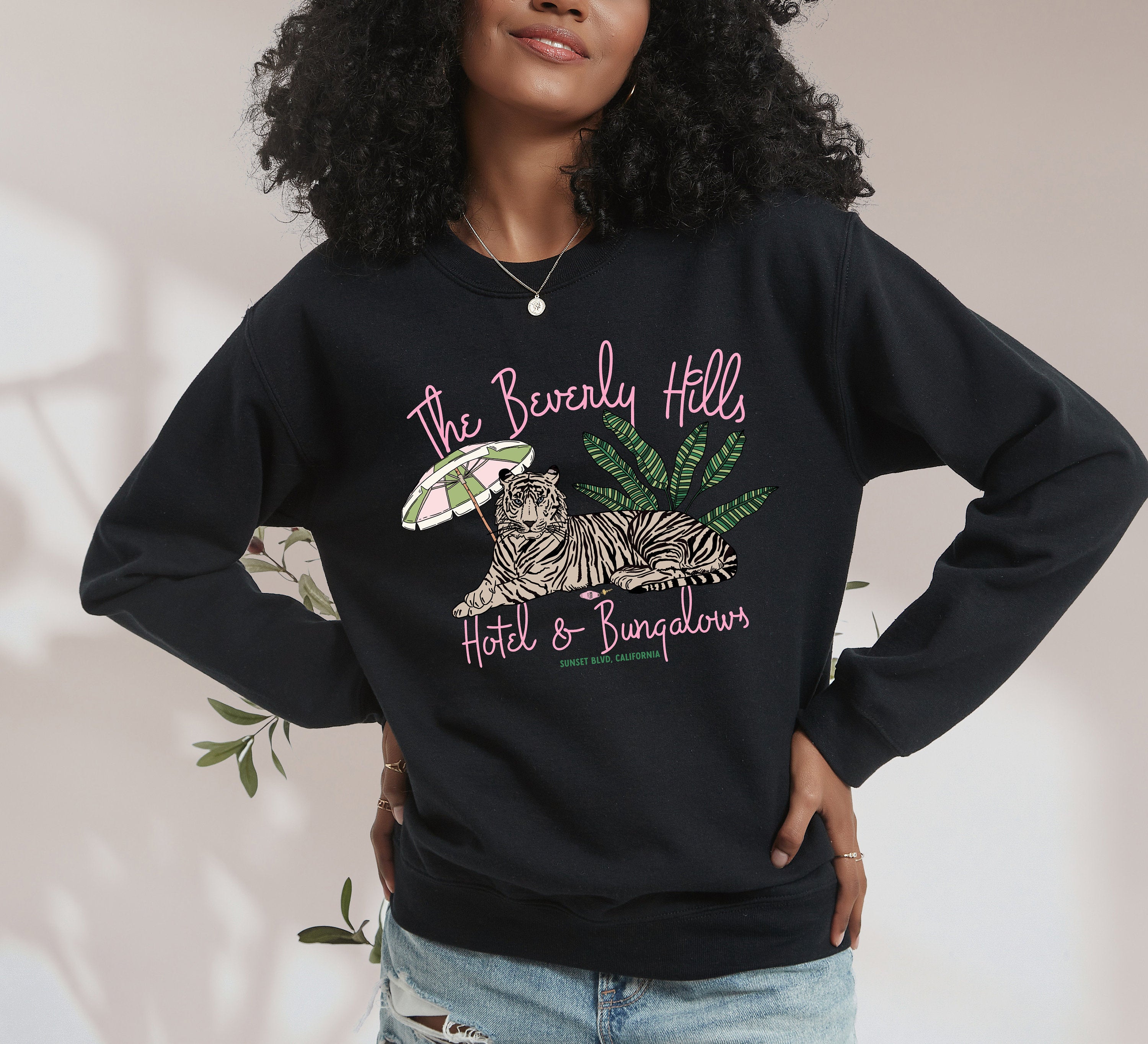 Retro Crewneck Sweatshirt, Graphic Design, Vintage Shirt, Beverly Hills, California Sweater, Women's Crewneck, Men's Crewneck
