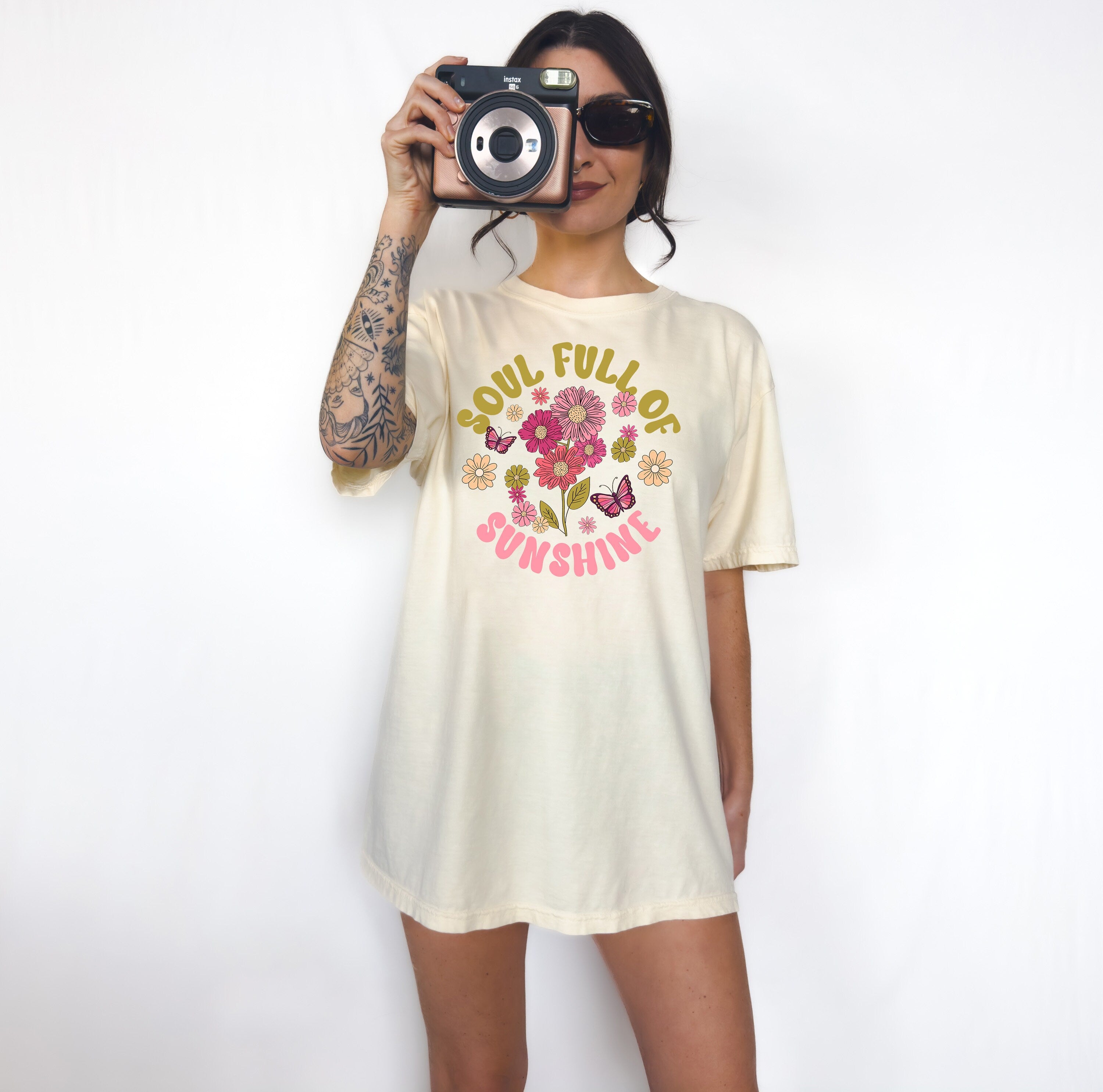 Retro Comfort Colors Shirt, Soul Full of Sunshine, Vintage Shirt, Oversized Shirt, Retro Graphic T Shirt, Distressed Tee, Nature Lover