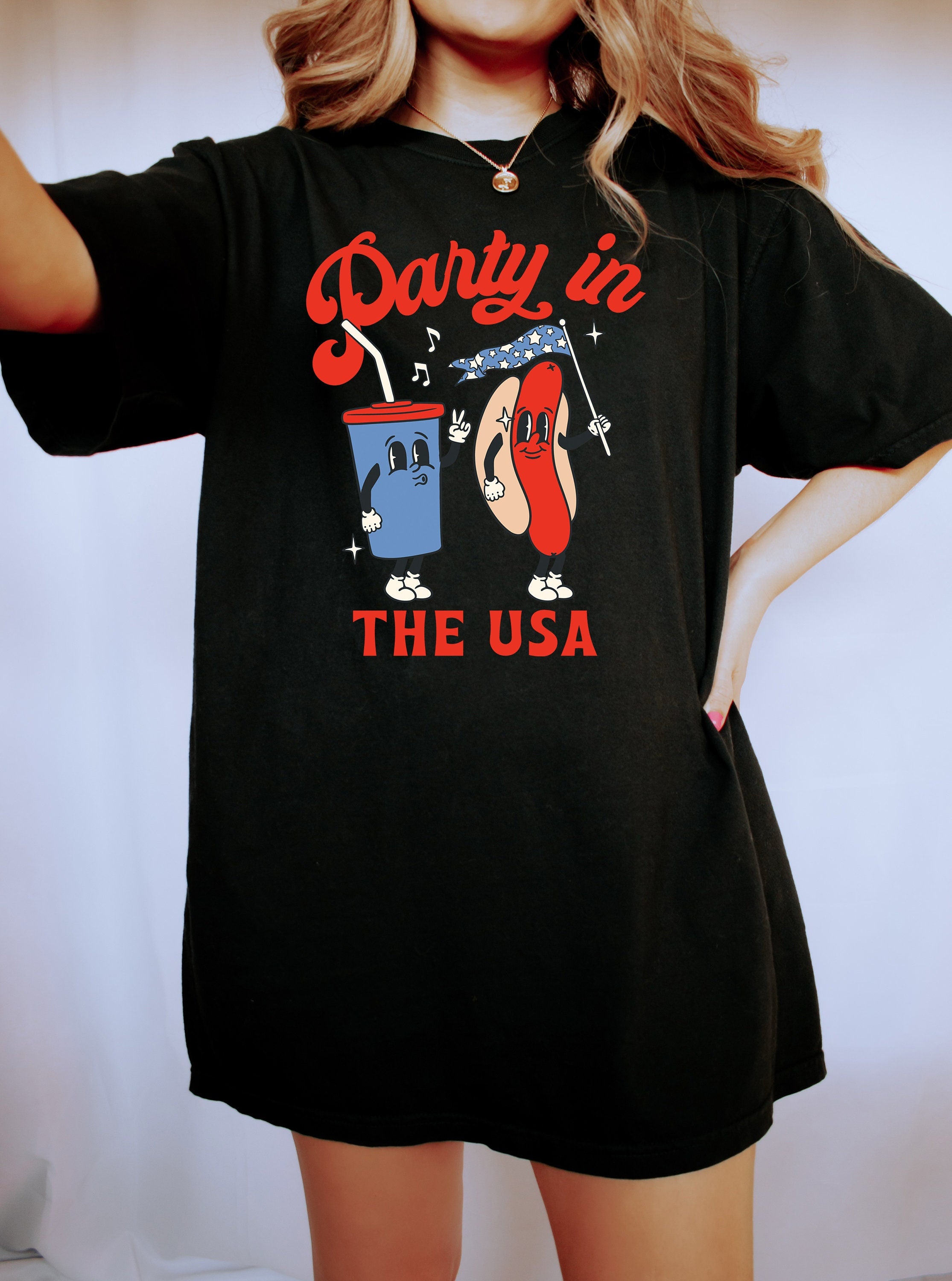 Retro Party in the USA shirt, 4th of July tee, Retro funny fourth shirt, Womens 4th of July shirt, America Patriotic Shirt, Independence Day