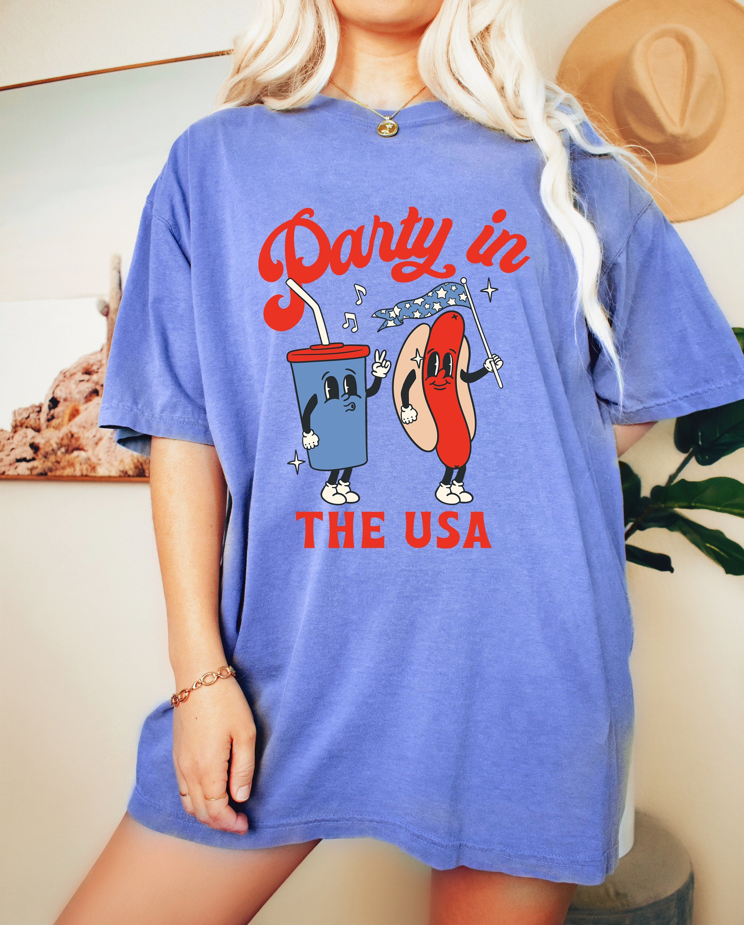 Retro Party in the USA shirt, 4th of July tee, Retro funny fourth shirt, Womens 4th of July shirt, America Patriotic Shirt, Independence Day