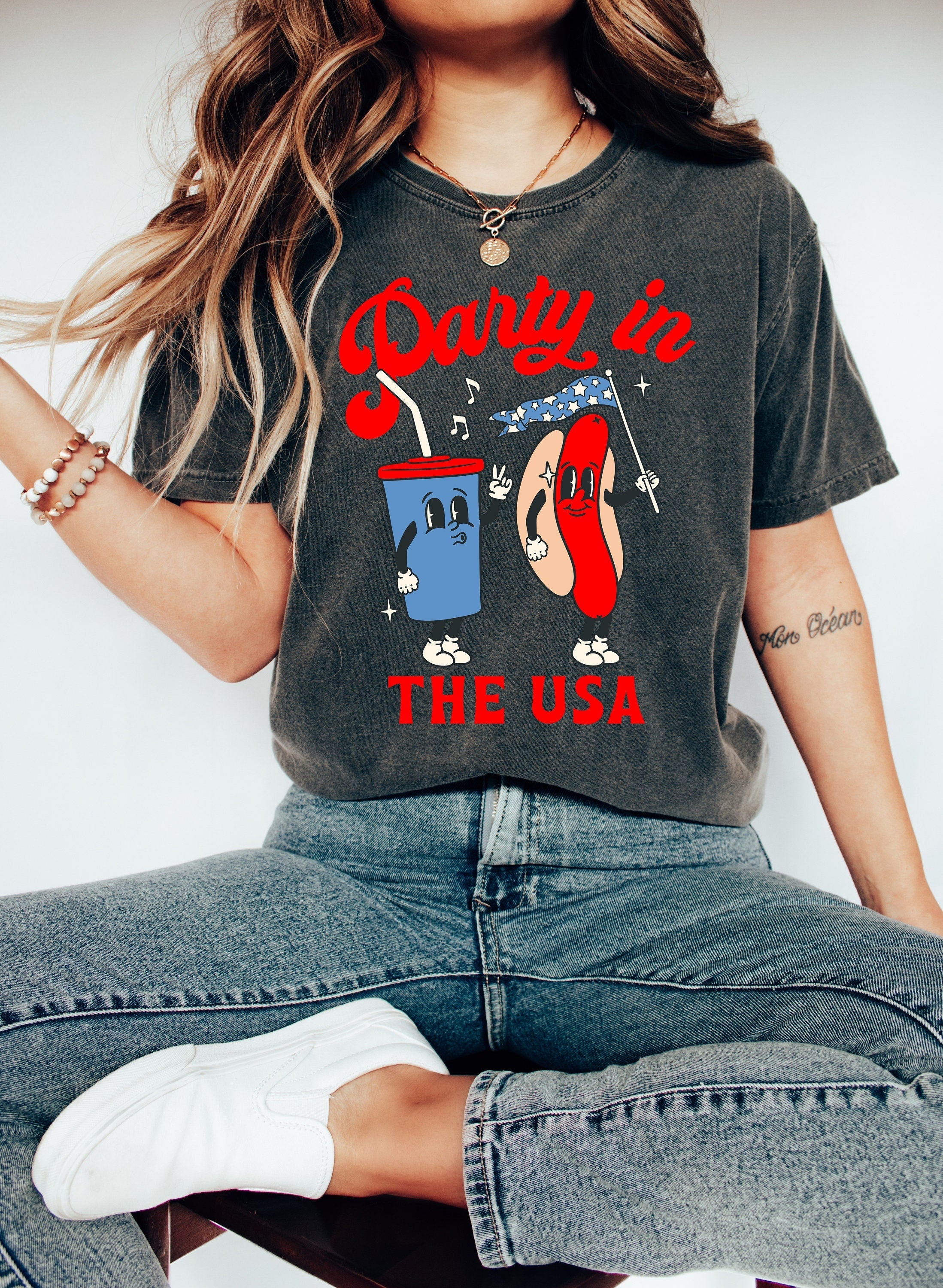 Retro Party in the USA shirt, 4th of July tee, Retro funny fourth shirt, Womens 4th of July shirt, America Patriotic Shirt, Independence Day