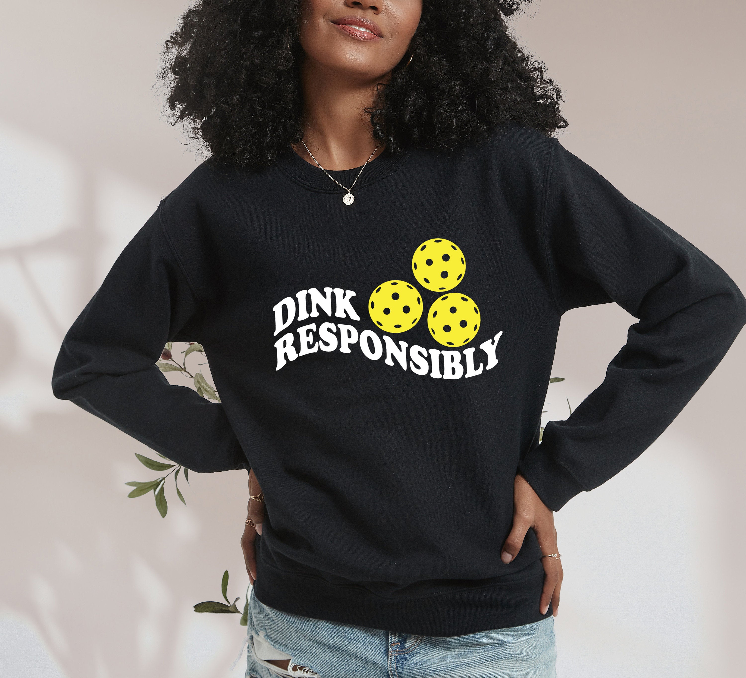 Retro CrewNeck, Pickleball Tee, Summer, Dink Responsibly, Pickleball Fan Club, Pickleball Player, Pickleball Tshirt, Pickleball Season