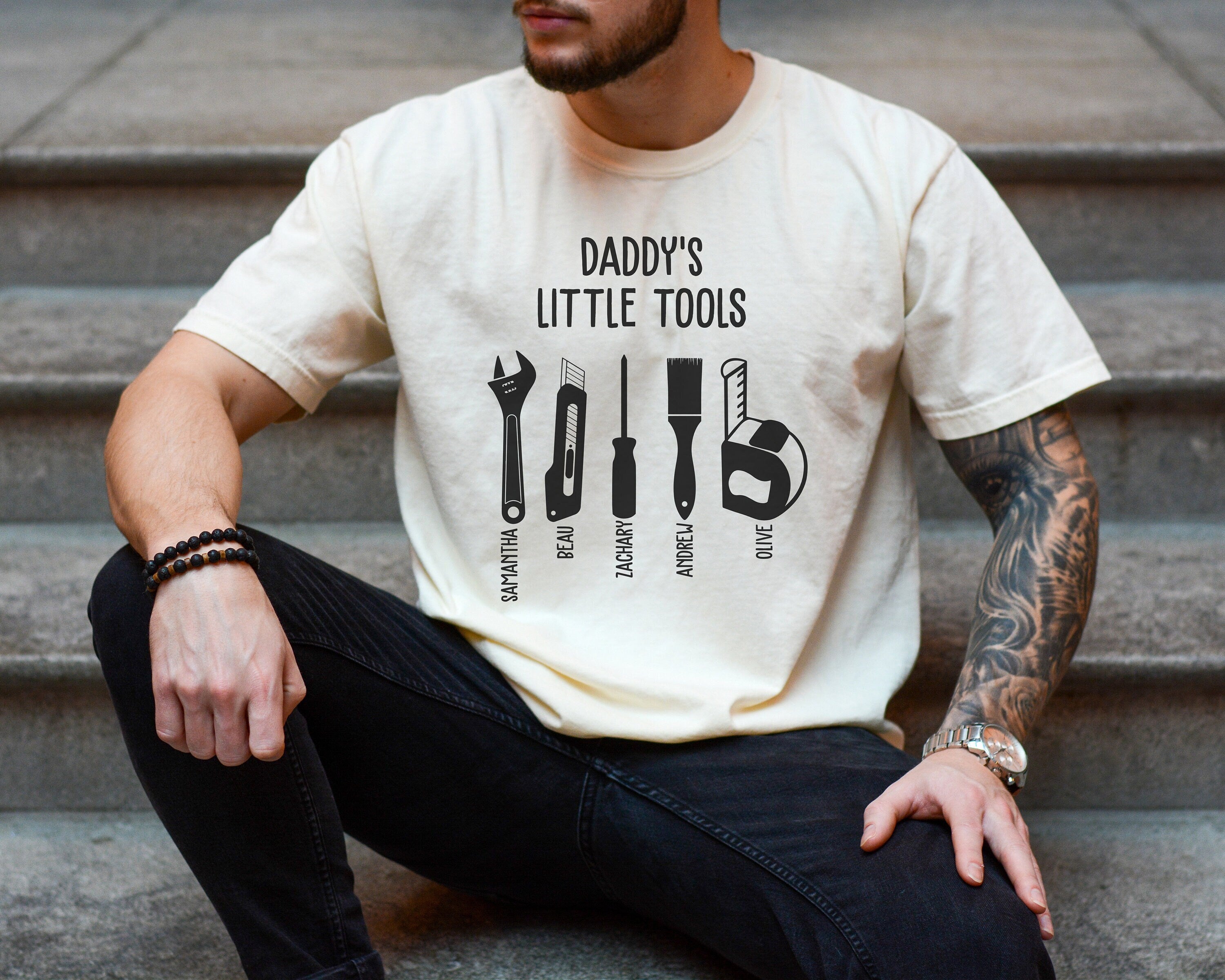 Custom Comfort Colors Tee, Daddy's Little Tools Shirt, Girl Dad, Dad Shirt, Custom Kids Names, Dad Gift, Custom Fathers Day Gift, Custom