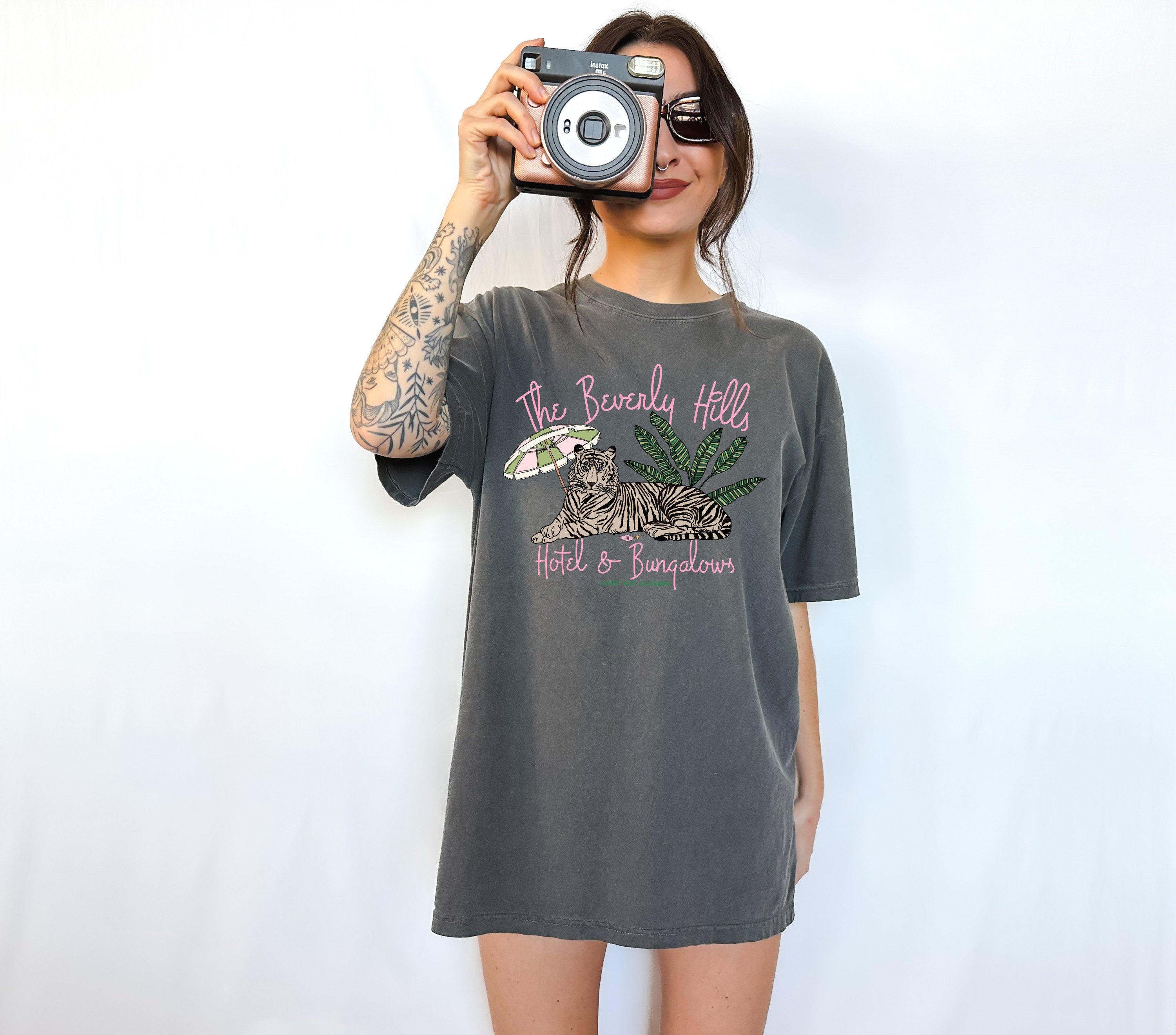 Retro Comfort Colors Shirt, Beverly Hills Shirt, Vintage Shirt, Oversized Shirt, Retro Graphic T Shirt, Distressed Tee