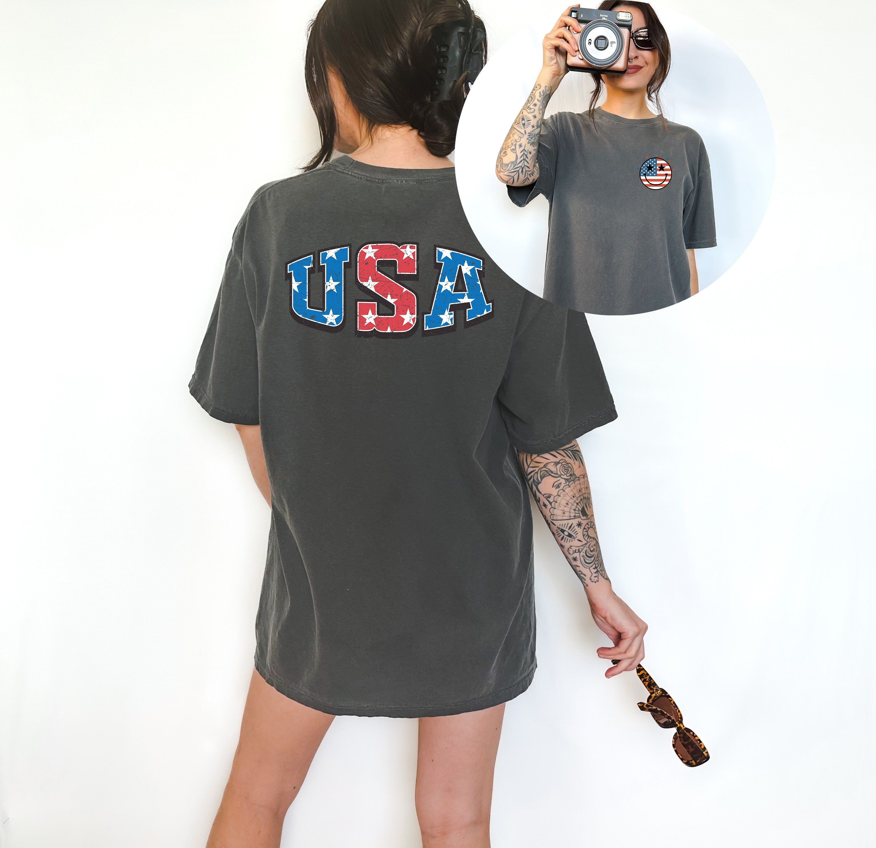 Retro USA Comfort Colors shirt, 4th of July tee, Retro America shirt Womens 4th of July shirt, America Patriotic Shirt, Independence