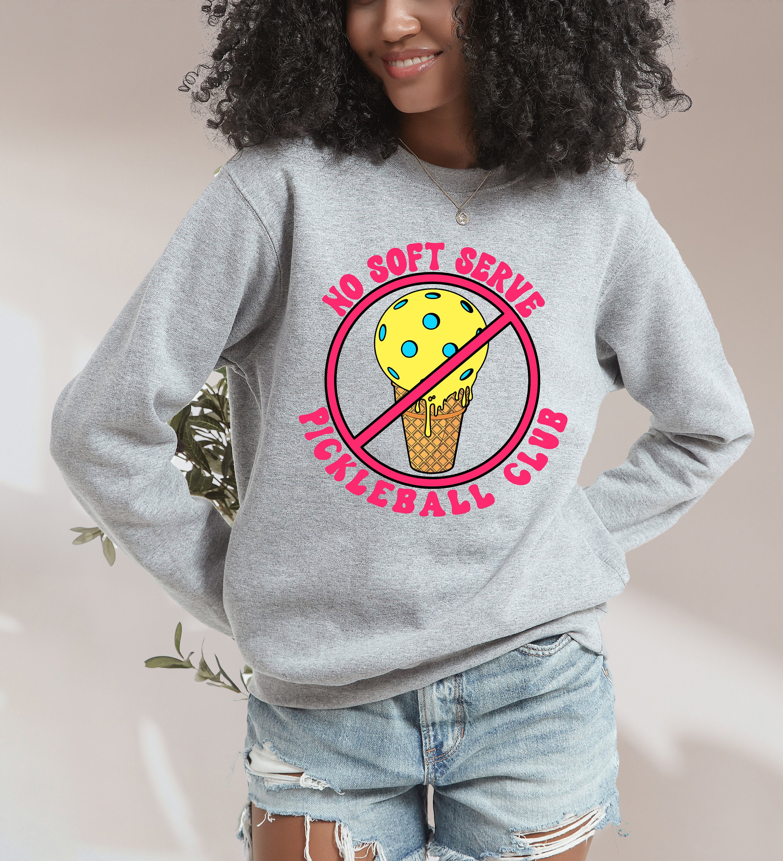 Retro CrewNeck, Pickleballer Tshirt, No Soft Serve, Sports Shirt, Pickleball Club, Pickleball Player, Pickleball Tshirt, Pickleball Season