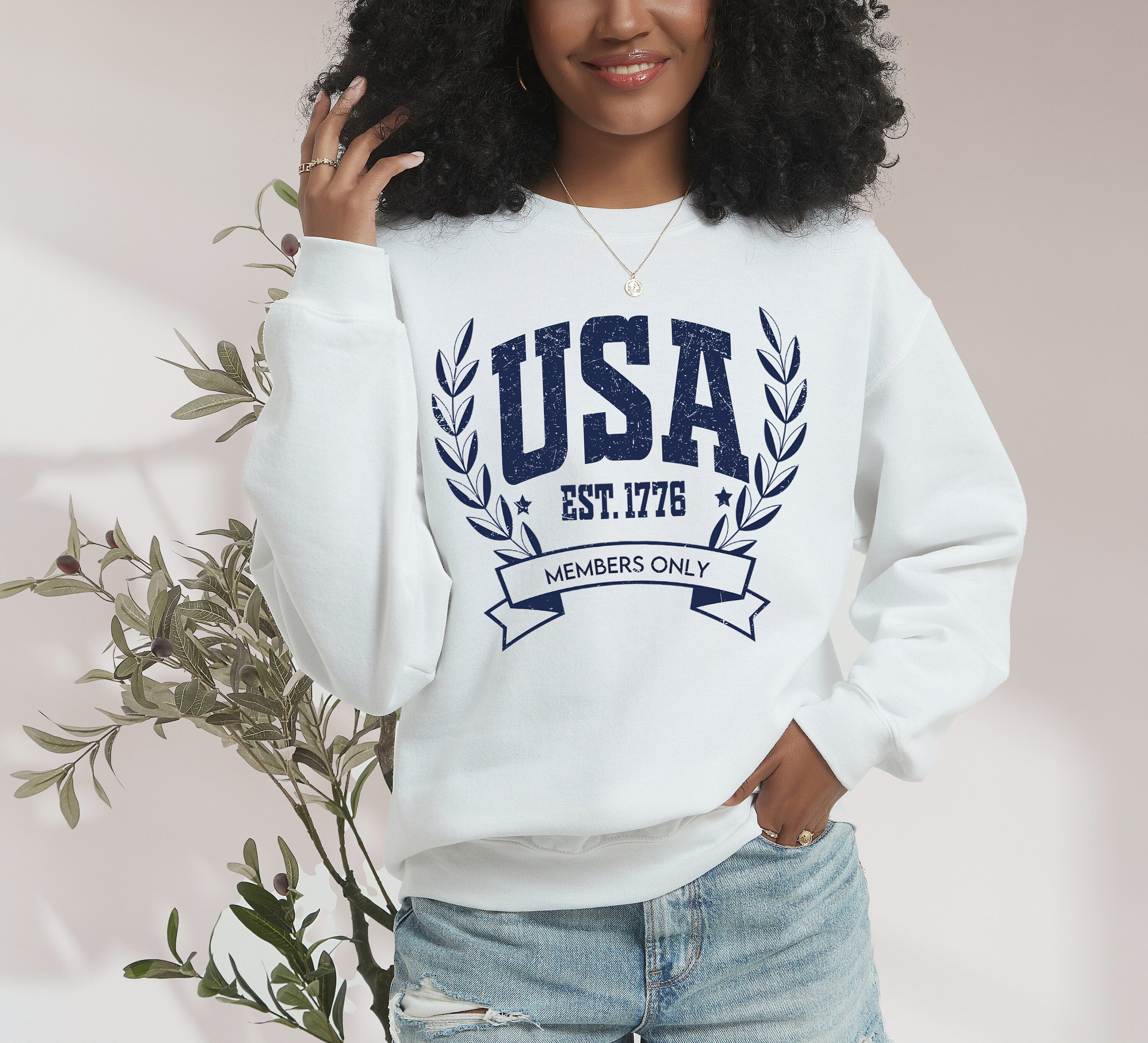 Retro Fourth of July Sweatshirt, USA, America, 1776, 4th of July Sweater, America Pullover, Womens Sweatshirt, Independence Day, Patriotic