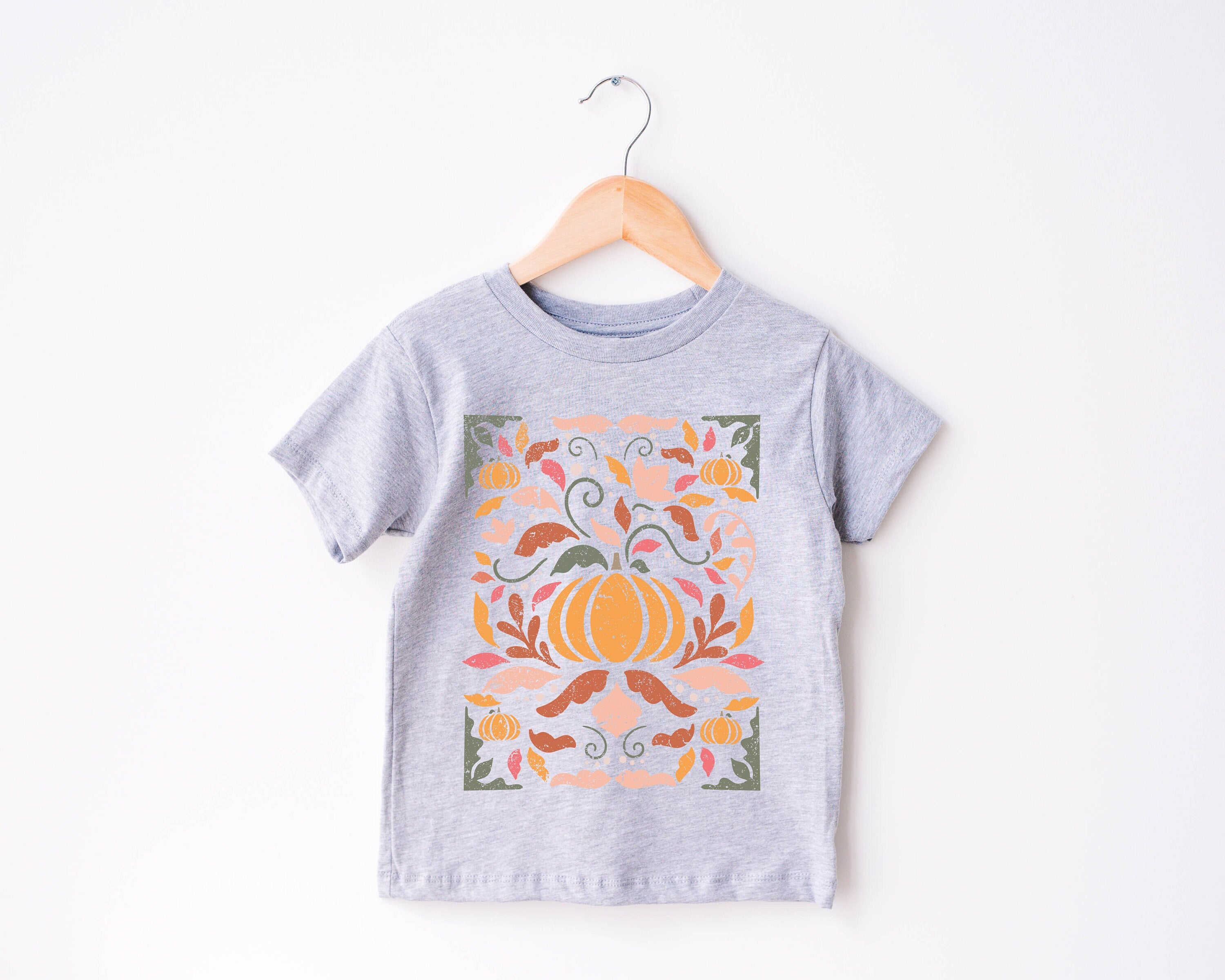 Cute Halloween Art Toddler Shirt, Cute Fall Shirt, Toddler Youth Halloween Tee, Retro Boho Cute Vintage Bodysuit, Cute Pumpkin Tee