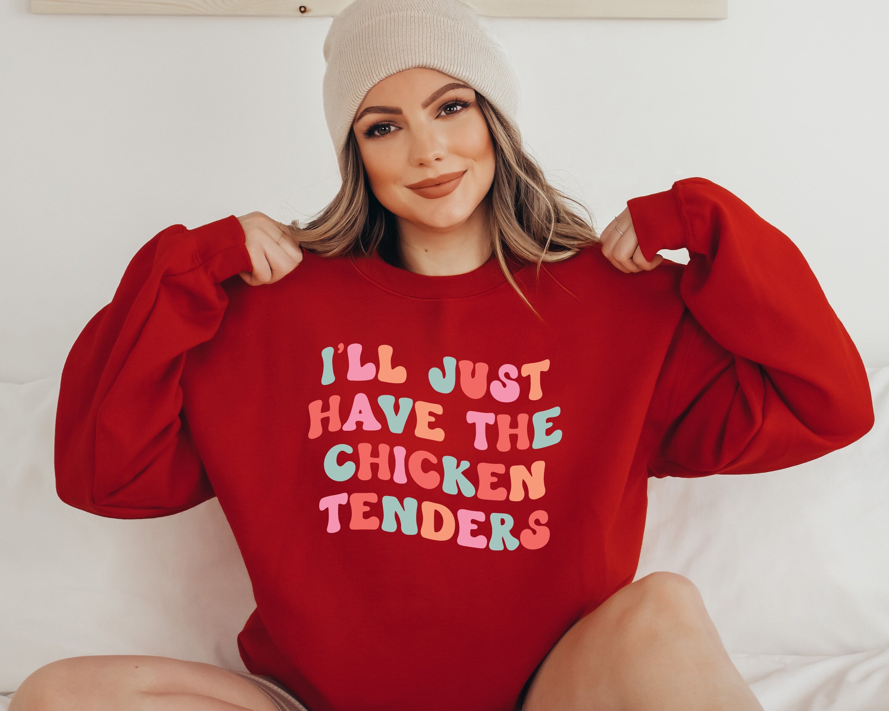 I'll Just Have The Chicken Tenders Crewneck Sweatshirt, Funny Sweatshirt,Trendy Sweatshirt, Chicken Nugget Lover Sweatshirt, Chicken Tenders