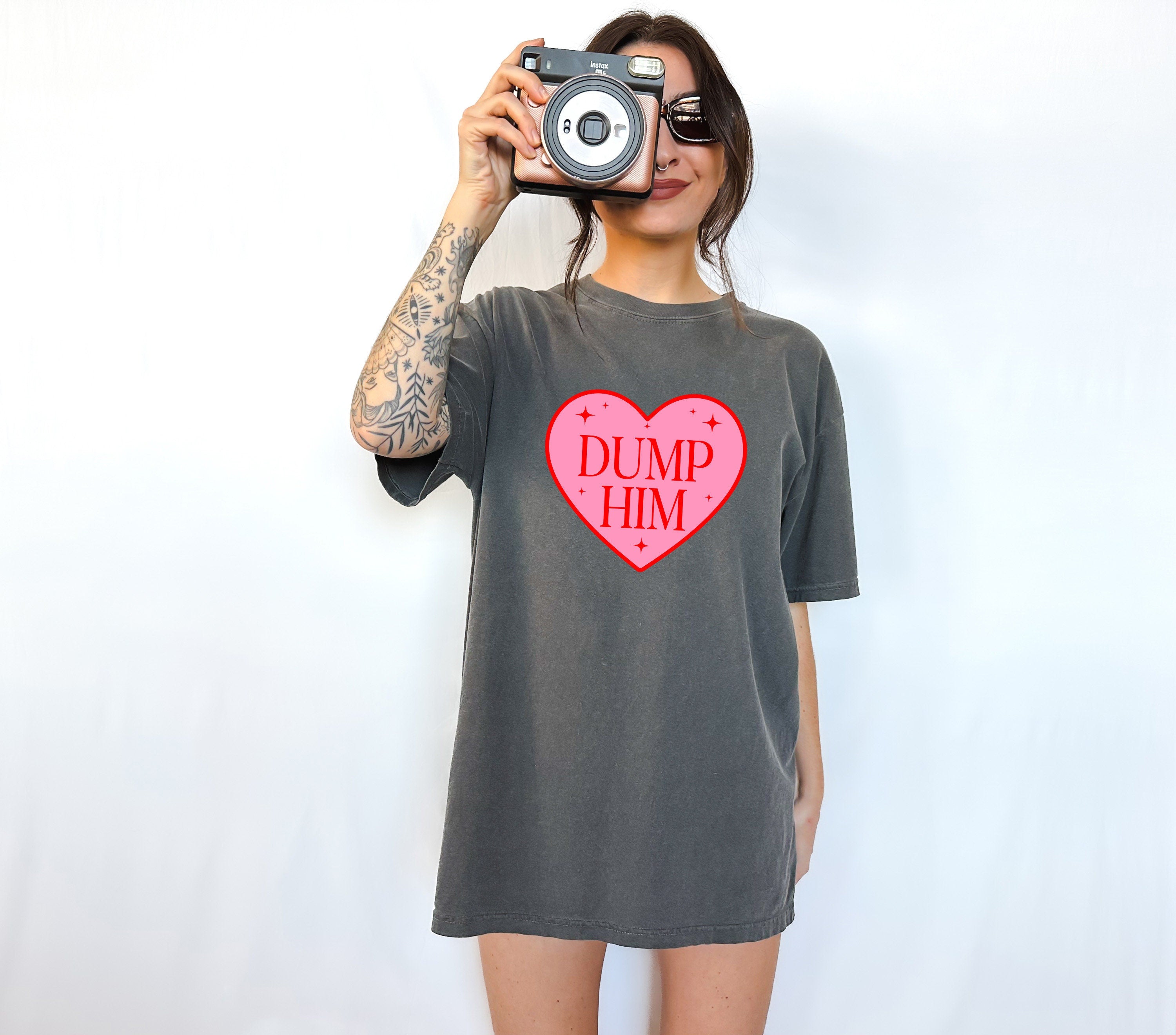 Retro Valentines Day Comfort Colors Shirt, Dump Him Shirt, Vintage Galentines Day T Shirt, Love Shirt, Heart Shirt, Proud Single Shirt