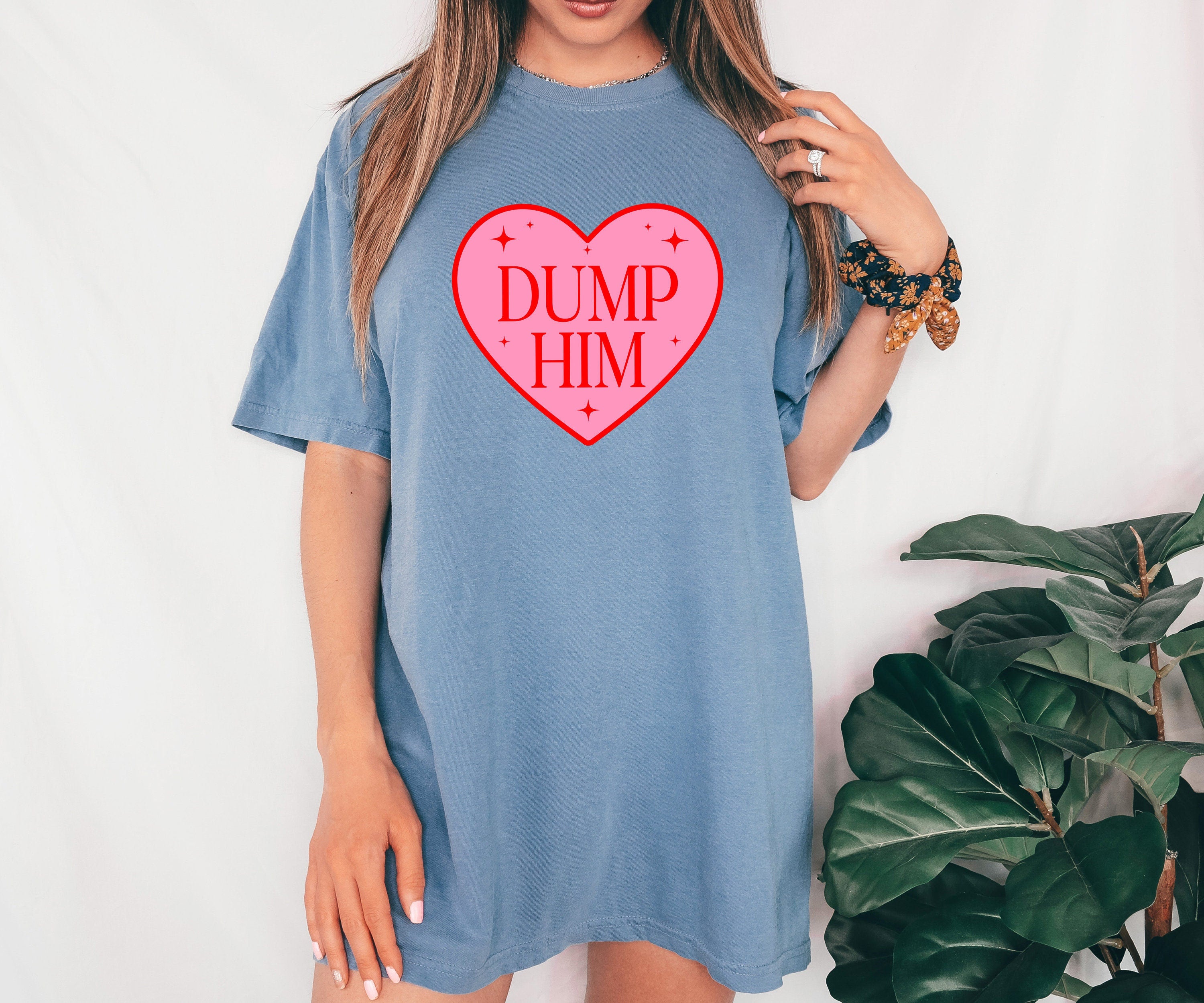 Retro Valentines Day Comfort Colors Shirt, Dump Him Shirt, Vintage Galentines Day T Shirt, Love Shirt, Heart Shirt, Proud Single Shirt