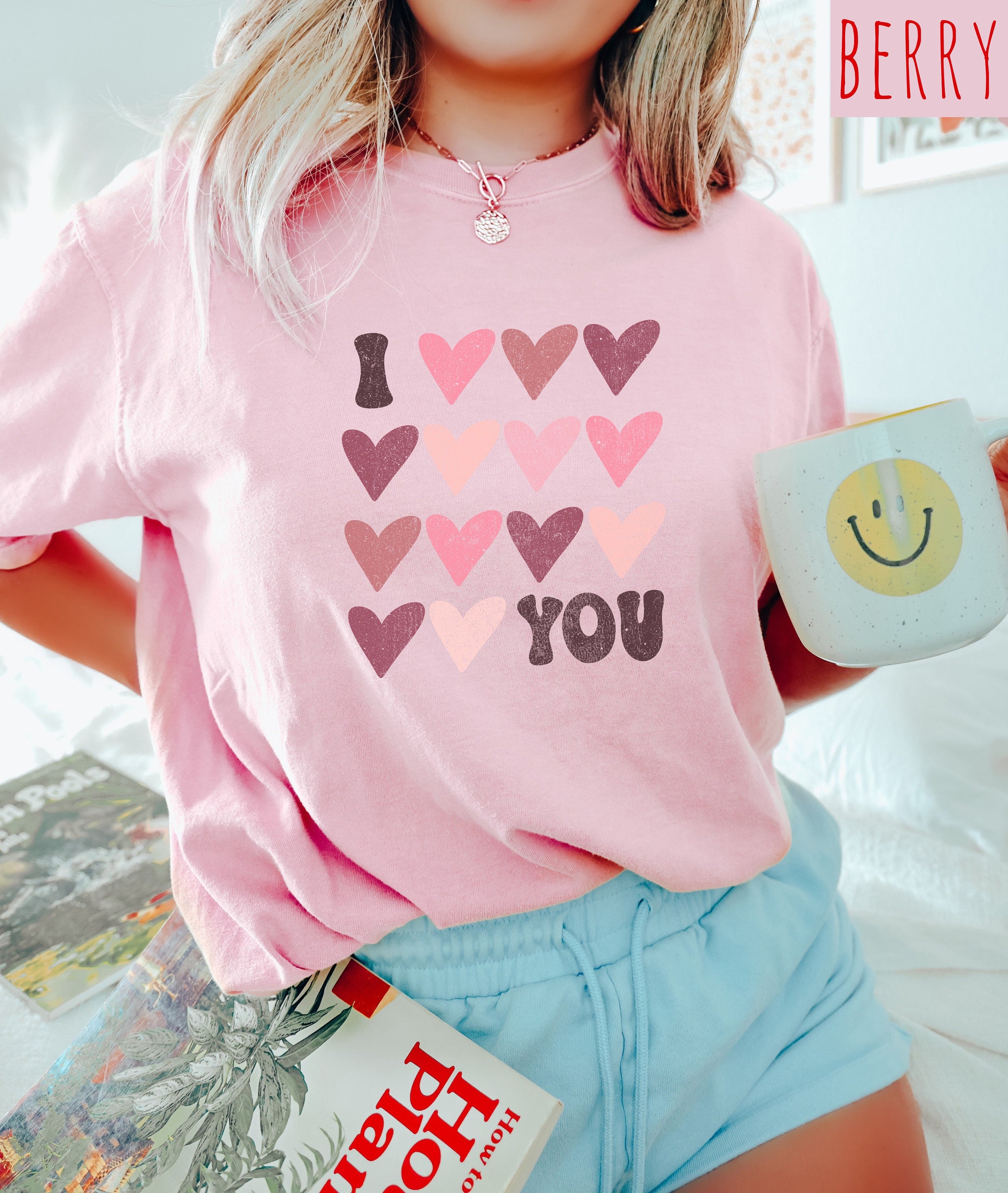 Retro Valentines Day Comfort Colors Shirt, I Heart You, Vintage Galentines Day T Shirt, Love Shirt, Heart Shirt, Holiday Graphic T