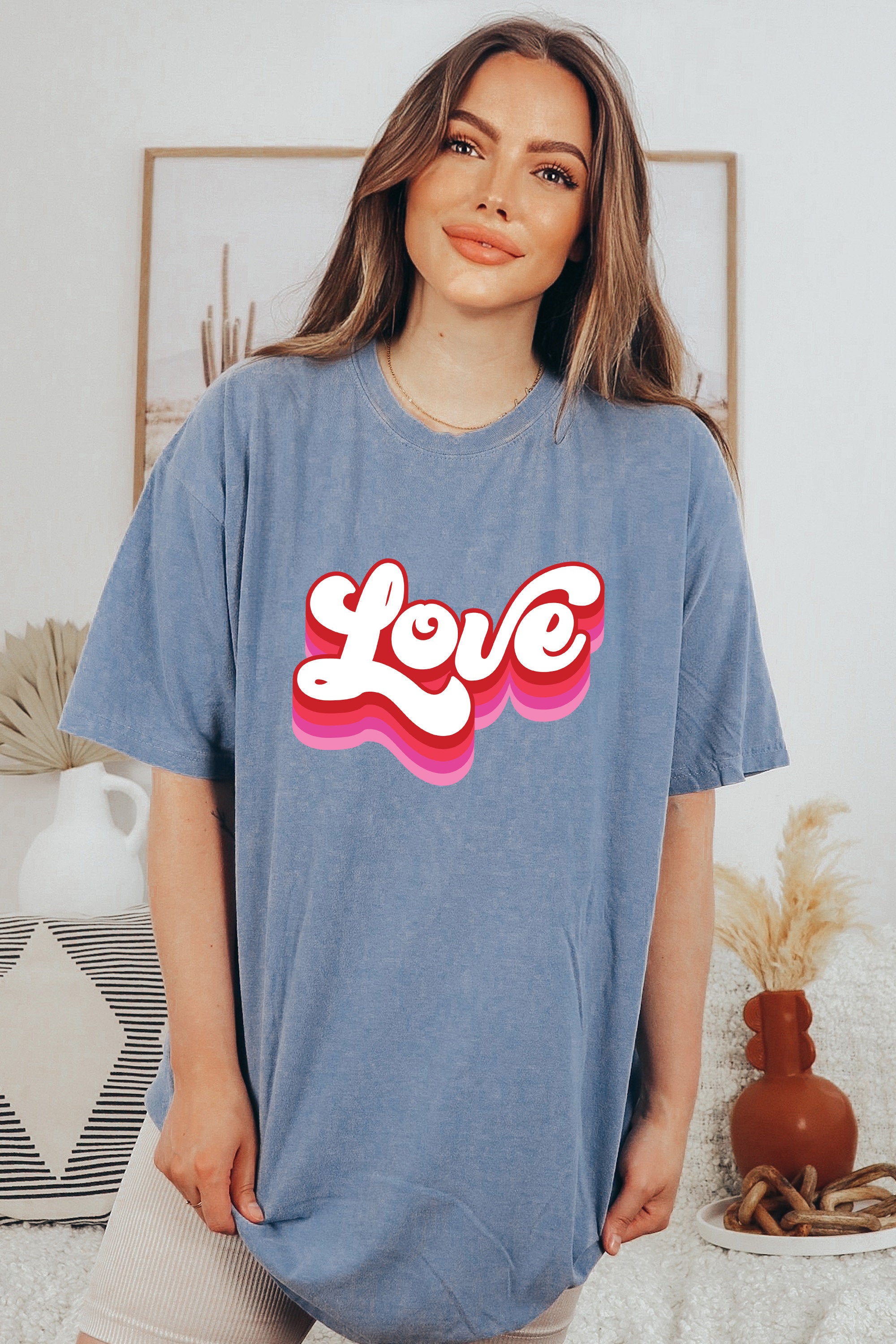 Retro Valentines Day Comfort Colors Shirt, Retro Love Shirt, Vintage Galentines Day T Shirt, VDay Shirt, Holiday Shirt, Graphic T Shirt