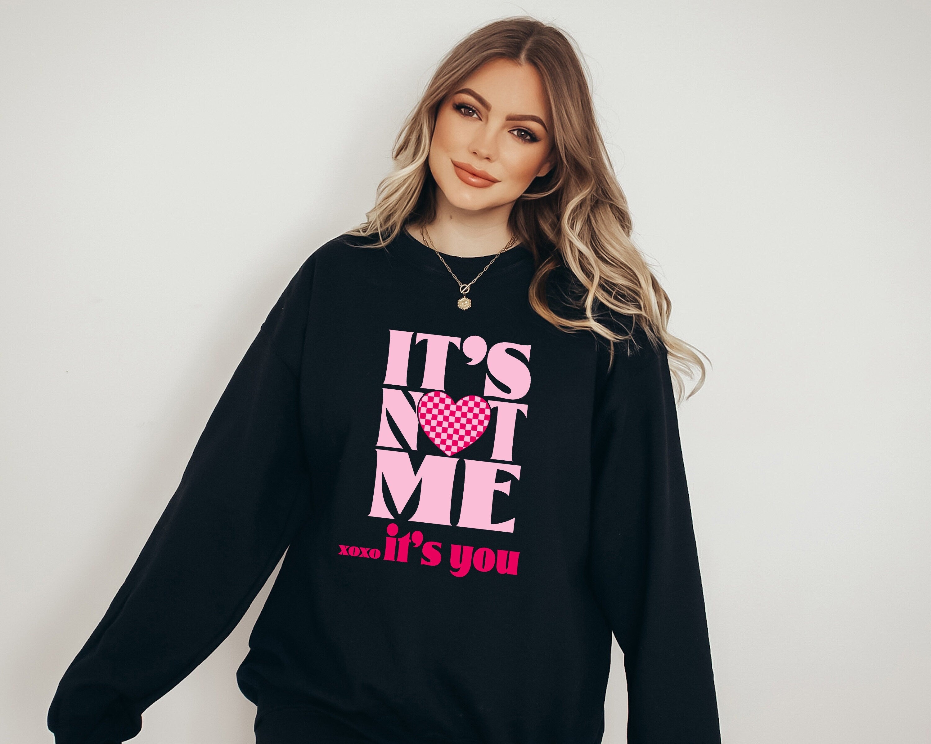 Retro Valentines Sweatshirt, It's Not Me It's You, Valentines Day, Love Pullover, Womens Love Sweatshirt, Red Crewneck, Varsity Crewneck