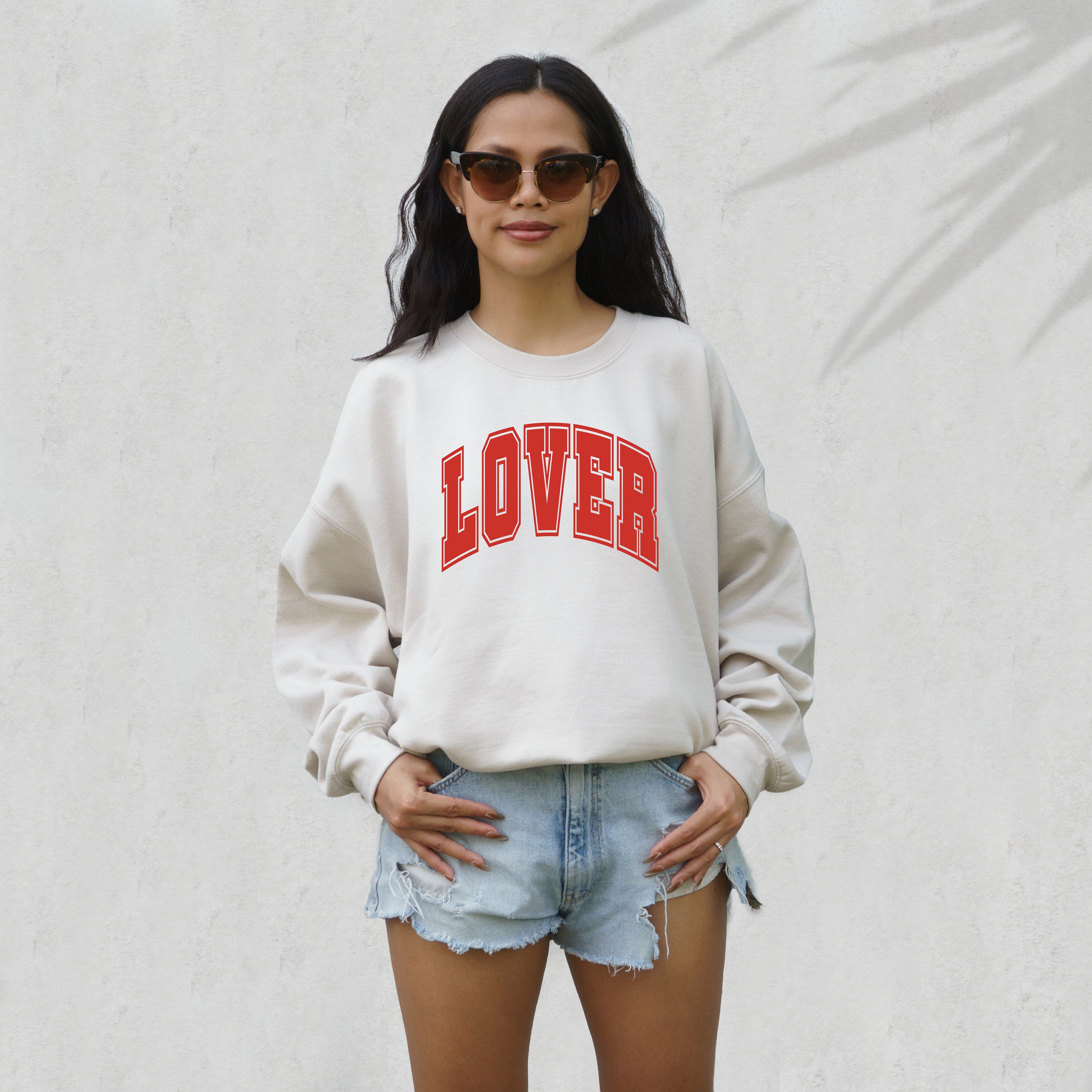 Retro Valentines Sweatshirt, Lover Varsity Pullover, Retro Valentines Day Crewneck, Womens Love Sweatshirt, Red Crewneck, Varsity Crewneck