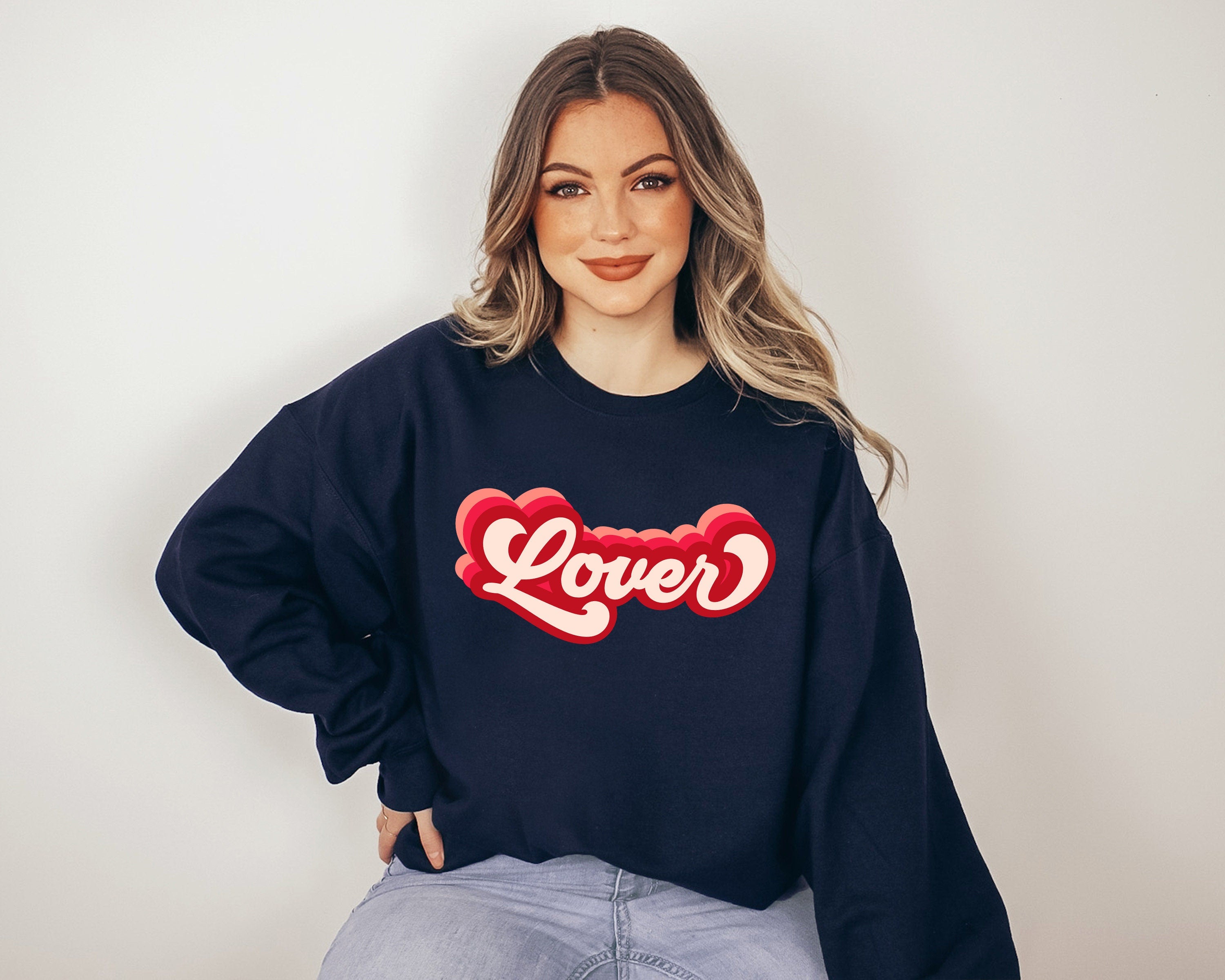 Retro Valentines Sweatshirt, Lover Sweater, Retro Valentines Day Shirt, Love Pullover, Womens Valentines Crewneck, Galentines Day T,