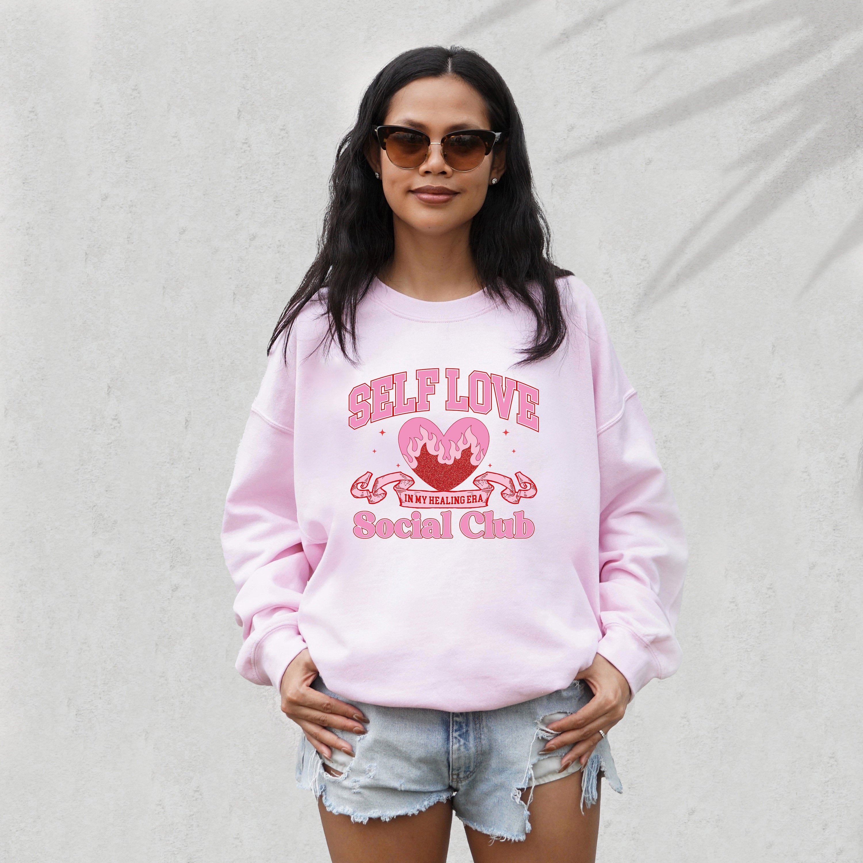 Retro Valentines Sweatshirt, Self Love Club Sweater, Valentines Day Pullover, Womens Valentines Crewneck,Galentines Day T, In My Healing Era