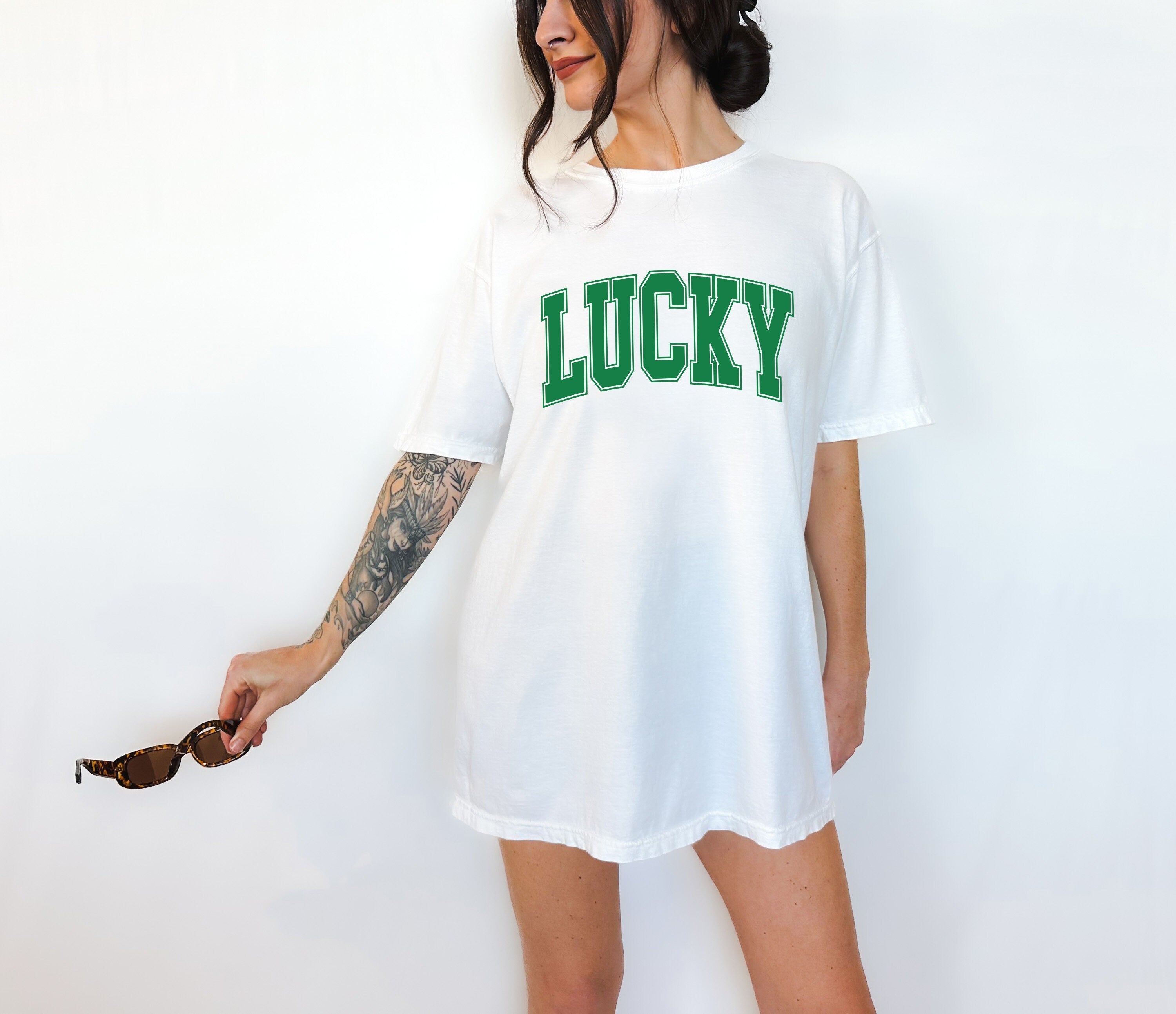 Retro St Patty's Day Comfort Colors Shirt, Lucky Varsity Shirt, Vintage St Patricks Day Shirt, Day Drinking Shirt, Retro Shirt, Lucky Shirt