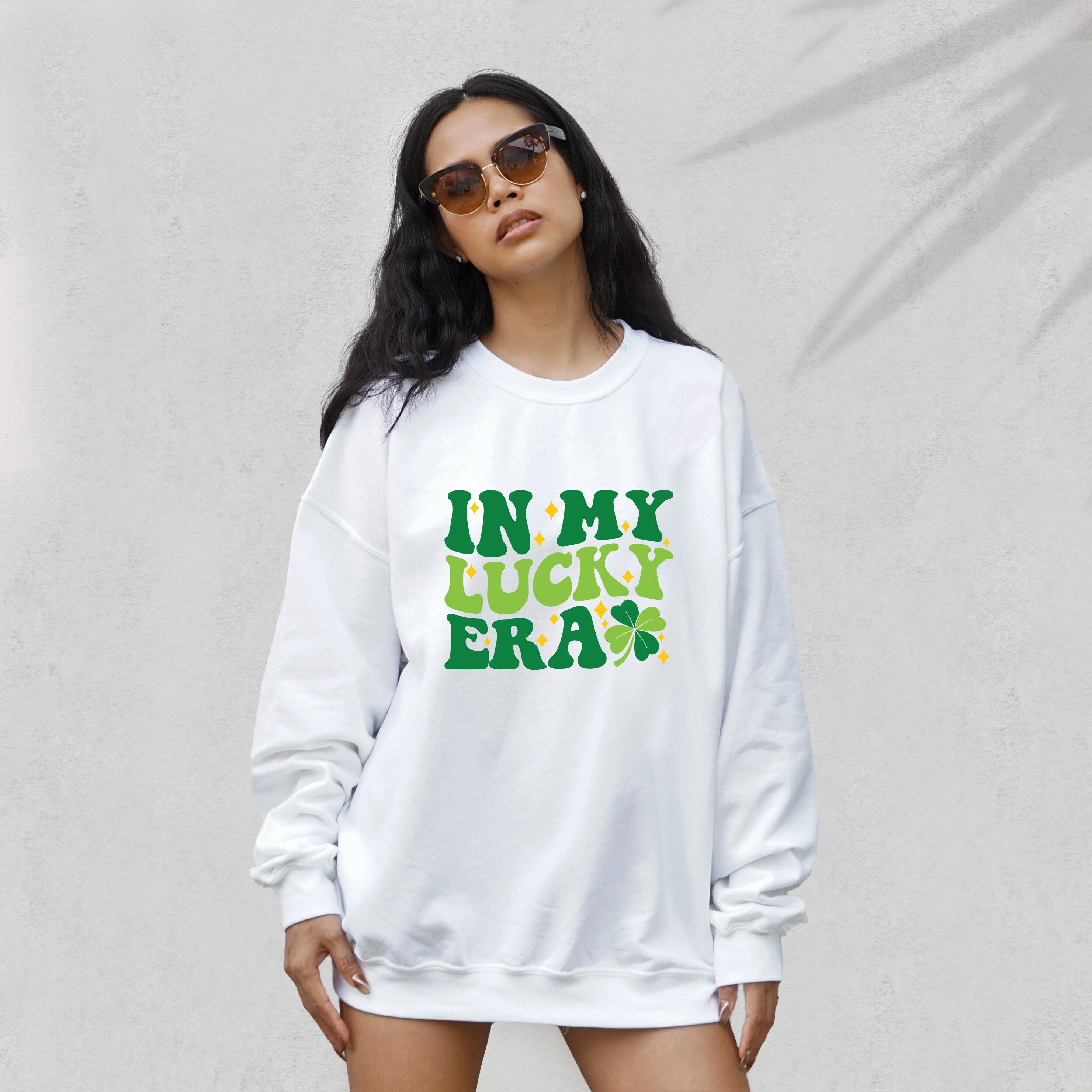 In My Lucky Era Sweatshirt, Retro Clover Sweater, St Patricks Day Sweatshirt, Lucky Pullover, St Pattys Day Sweatshirt, St. Paddy's Crewneck