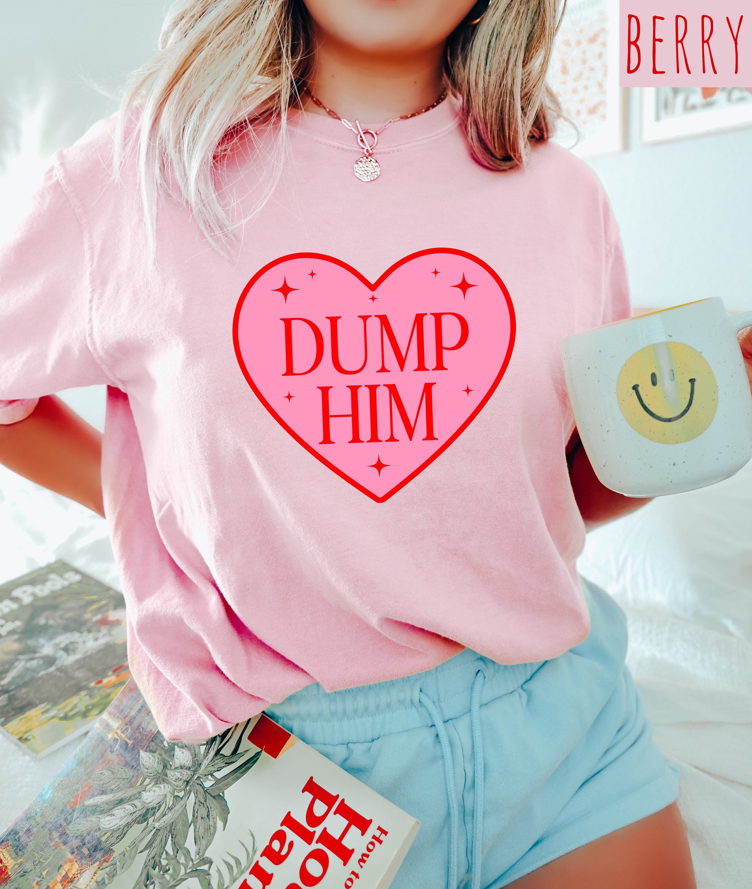 Retro Valentines Day Comfort Colors Shirt, Dump Him Shirt, Vintage Galentines Day T Shirt, Love Shirt, Heart Shirt, Proud Single Shirt