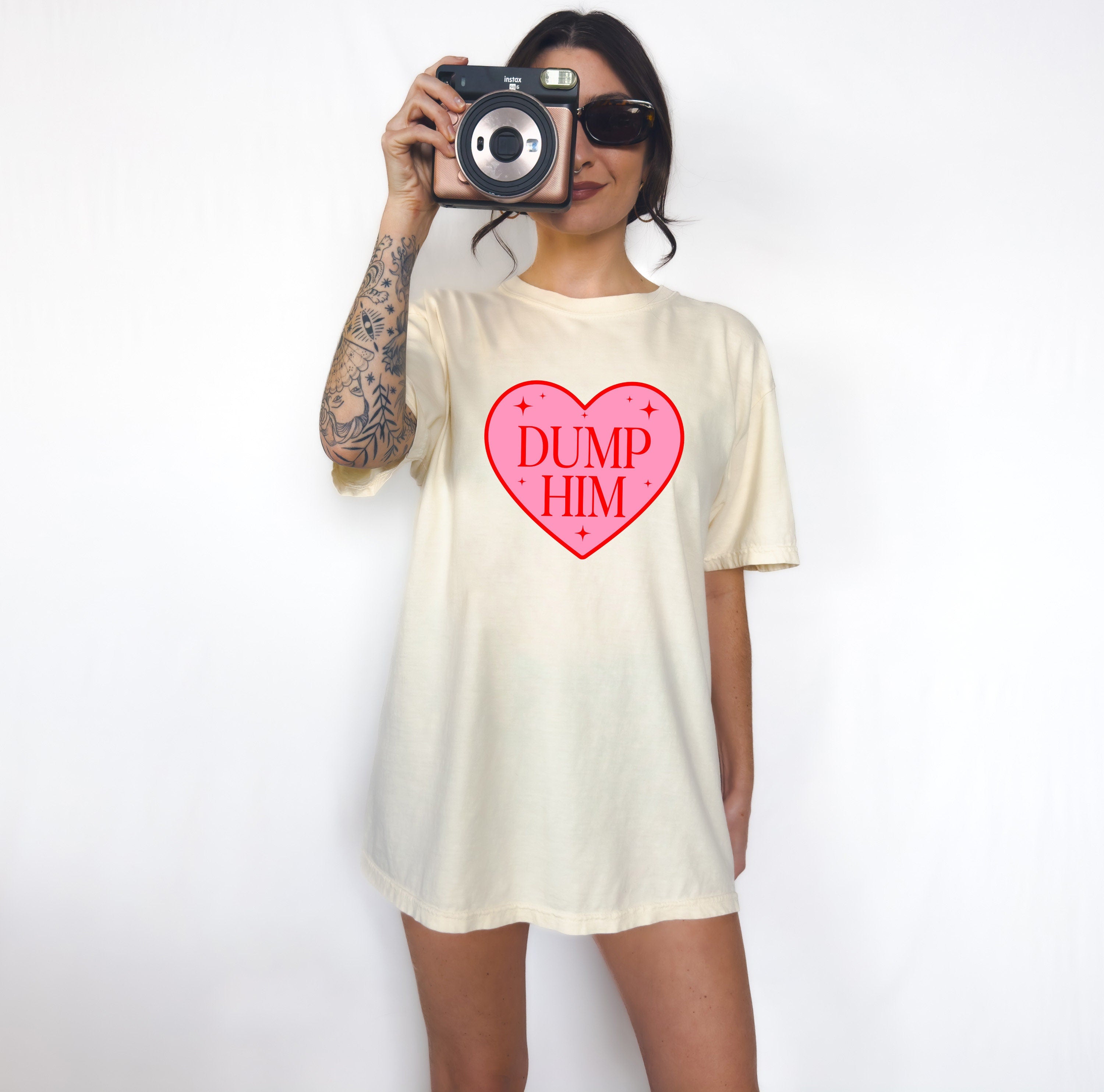 Retro Valentines Day Comfort Colors Shirt, Dump Him Shirt, Vintage Galentines Day T Shirt, Love Shirt, Heart Shirt, Proud Single Shirt