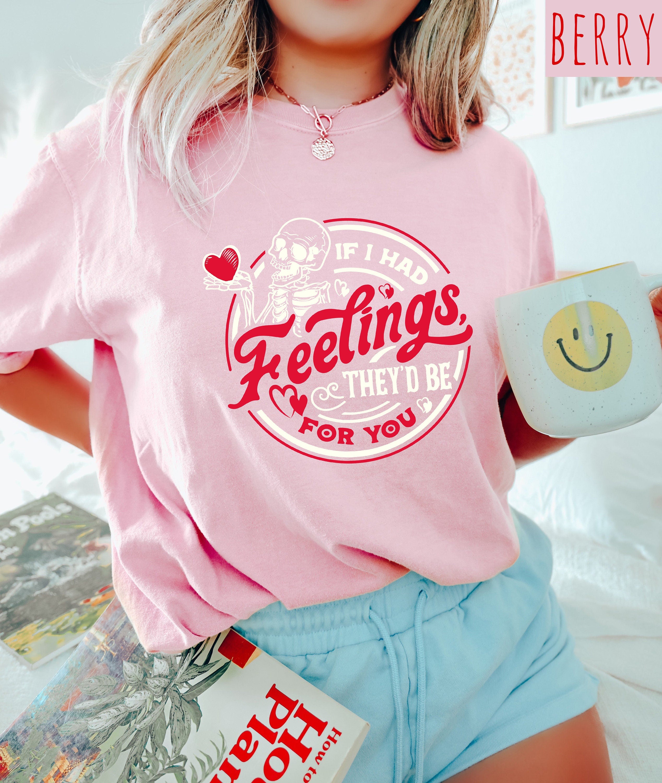 Retro Valentines Day Comfort Colors Shirt, If I Had Feelings, Vintage Galentines Day T Shirt, Love Shirt, Heart Shirt, Funny Valentines T