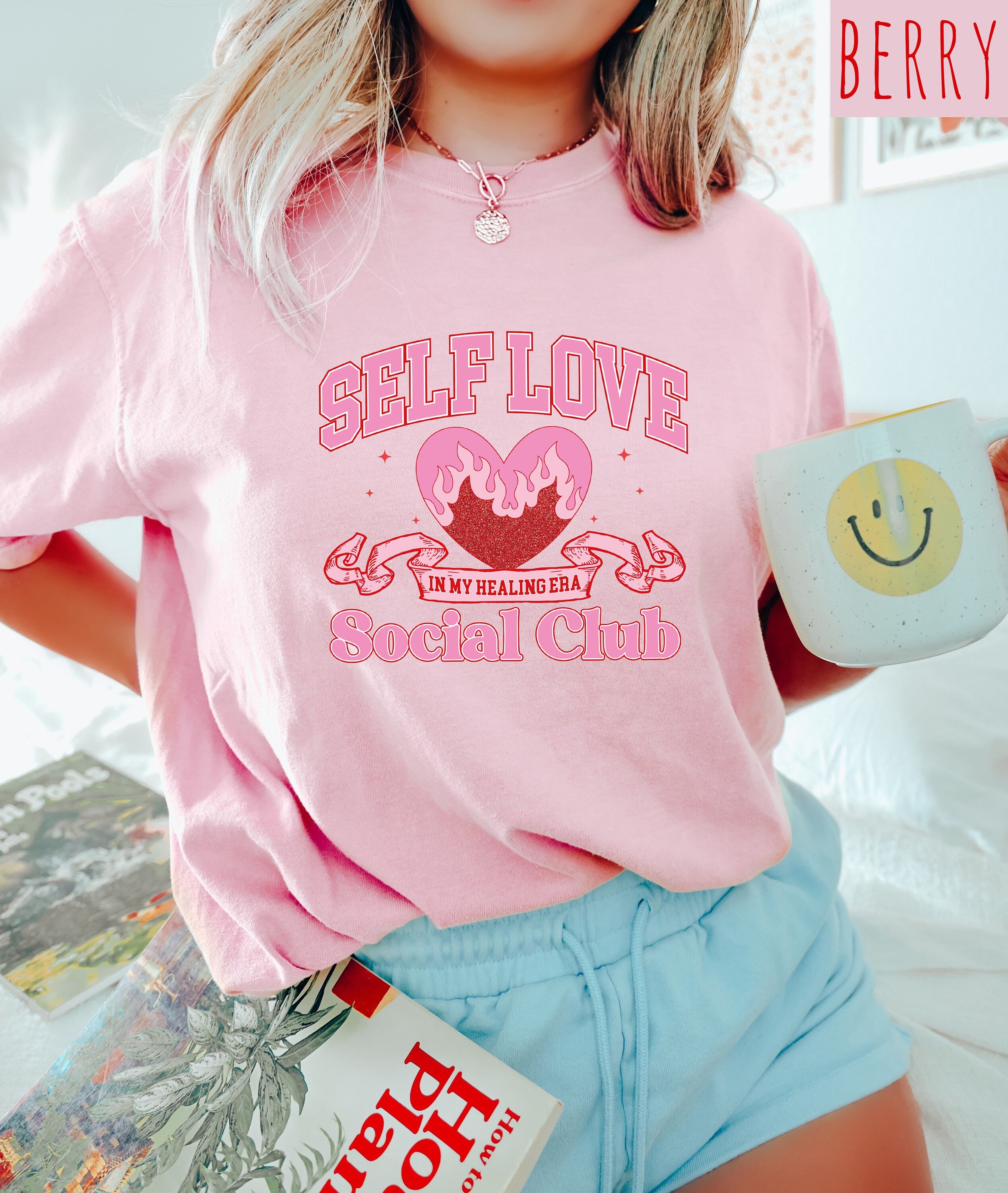 Retro Valentines Day Comfort Colors Shirt, Self Love Social Club, Vintage Galentines Day T Shirt, Self Love Shirt, Positivity Graphic T