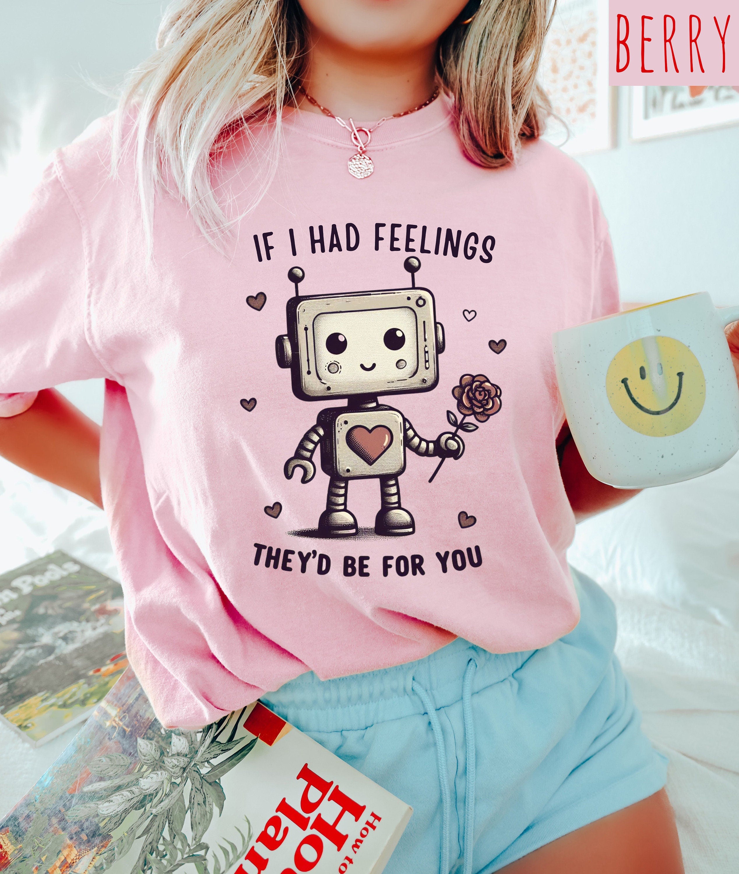 Retro Valentines Day Comfort Colors Shirt, Vintage Galentines Day T Shirt, If I Had Feelings They'd Be For You Shirt, Funny Valentines Day T