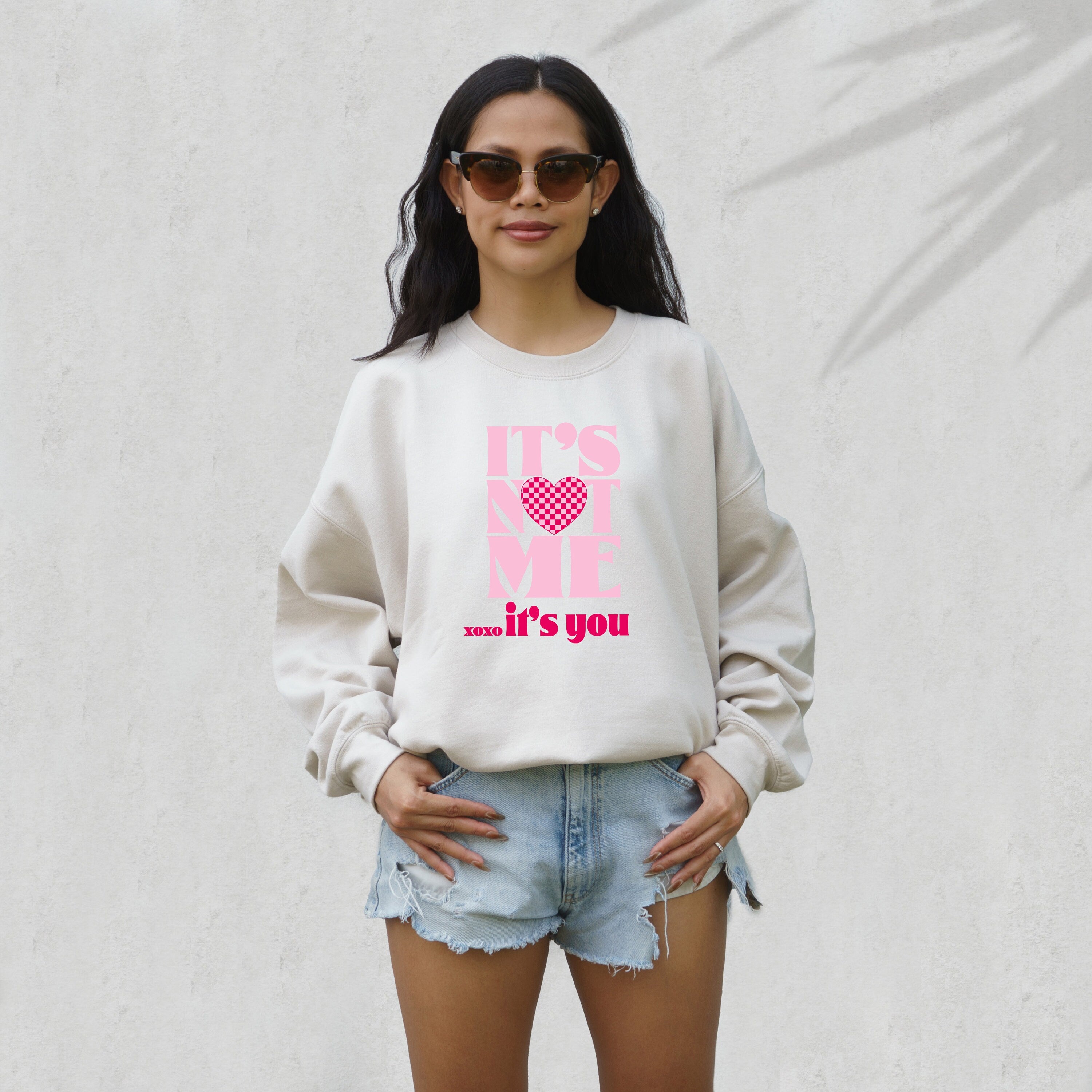 Retro Valentines Sweatshirt, It's Not Me It's You, Valentines Day, Love Pullover, Womens Love Sweatshirt, Red Crewneck, Varsity Crewneck