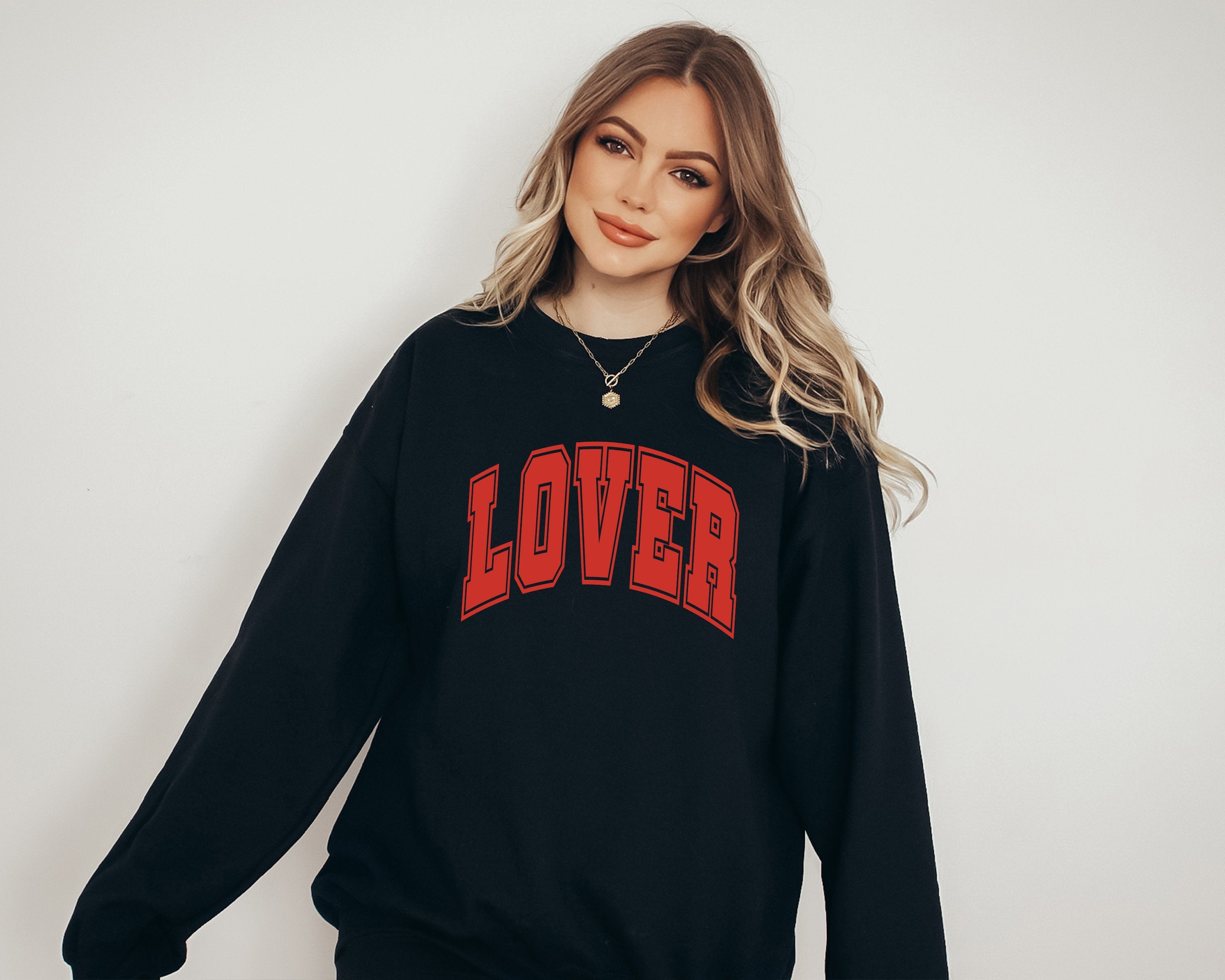 Retro Valentines Sweatshirt, Lover Varsity Pullover, Retro Valentines Day Crewneck, Womens Love Sweatshirt, Red Crewneck, Varsity Crewneck