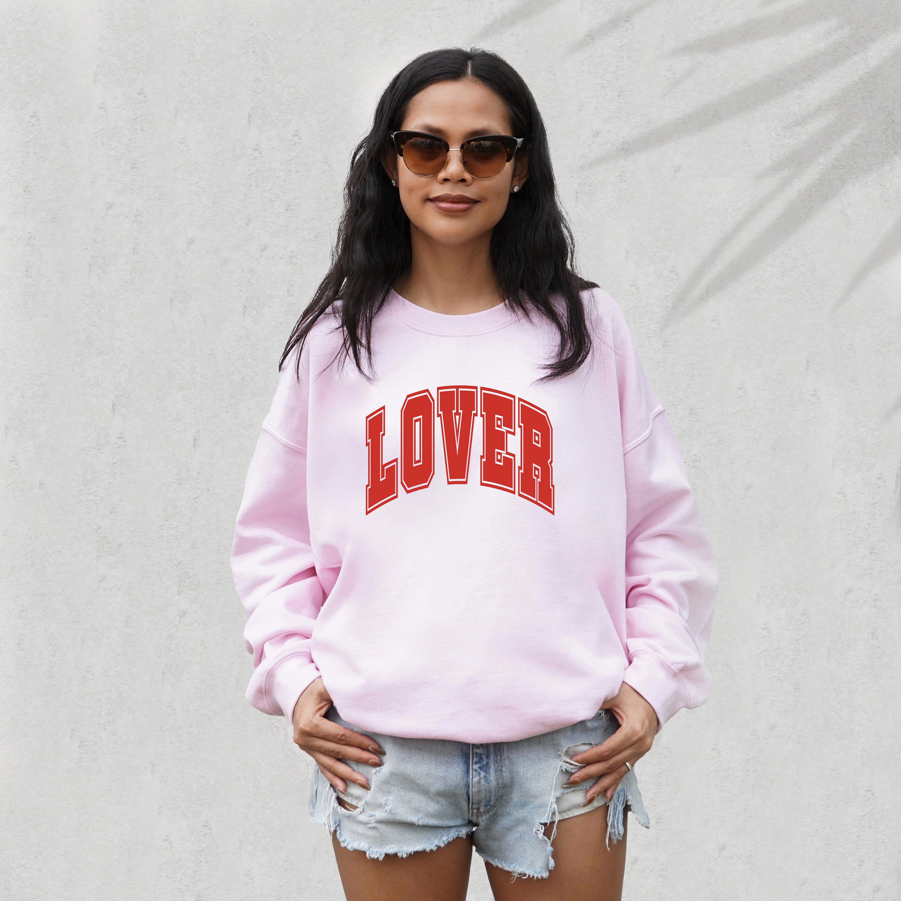 Retro Valentines Sweatshirt, Lover Varsity Pullover, Retro Valentines Day Crewneck, Womens Love Sweatshirt, Red Crewneck, Varsity Crewneck