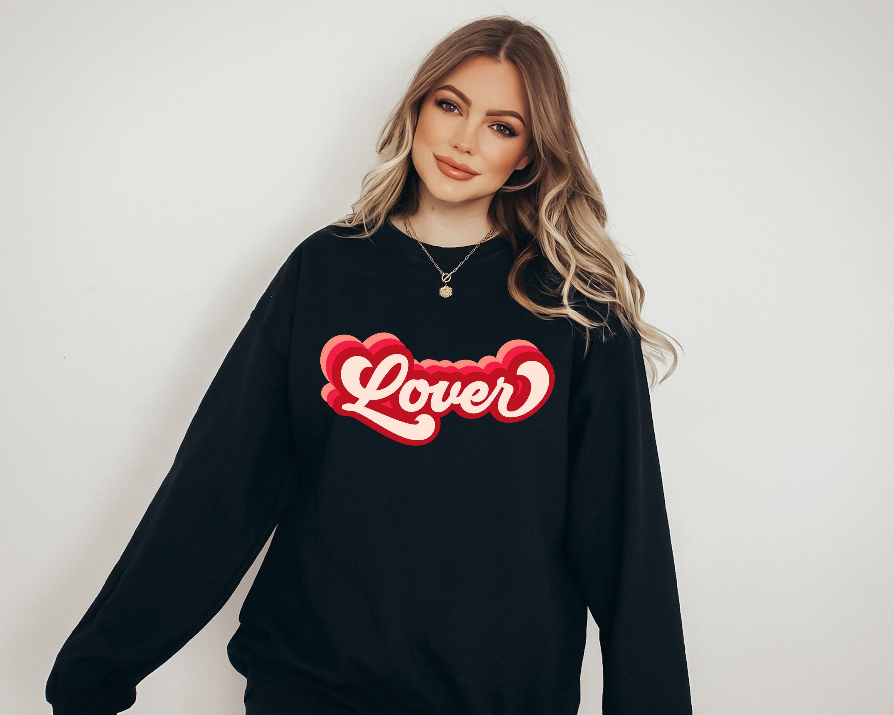 Retro Valentines Sweatshirt, Lover Sweater, Retro Valentines Day Shirt, Love Pullover, Womens Valentines Crewneck, Galentines Day T,