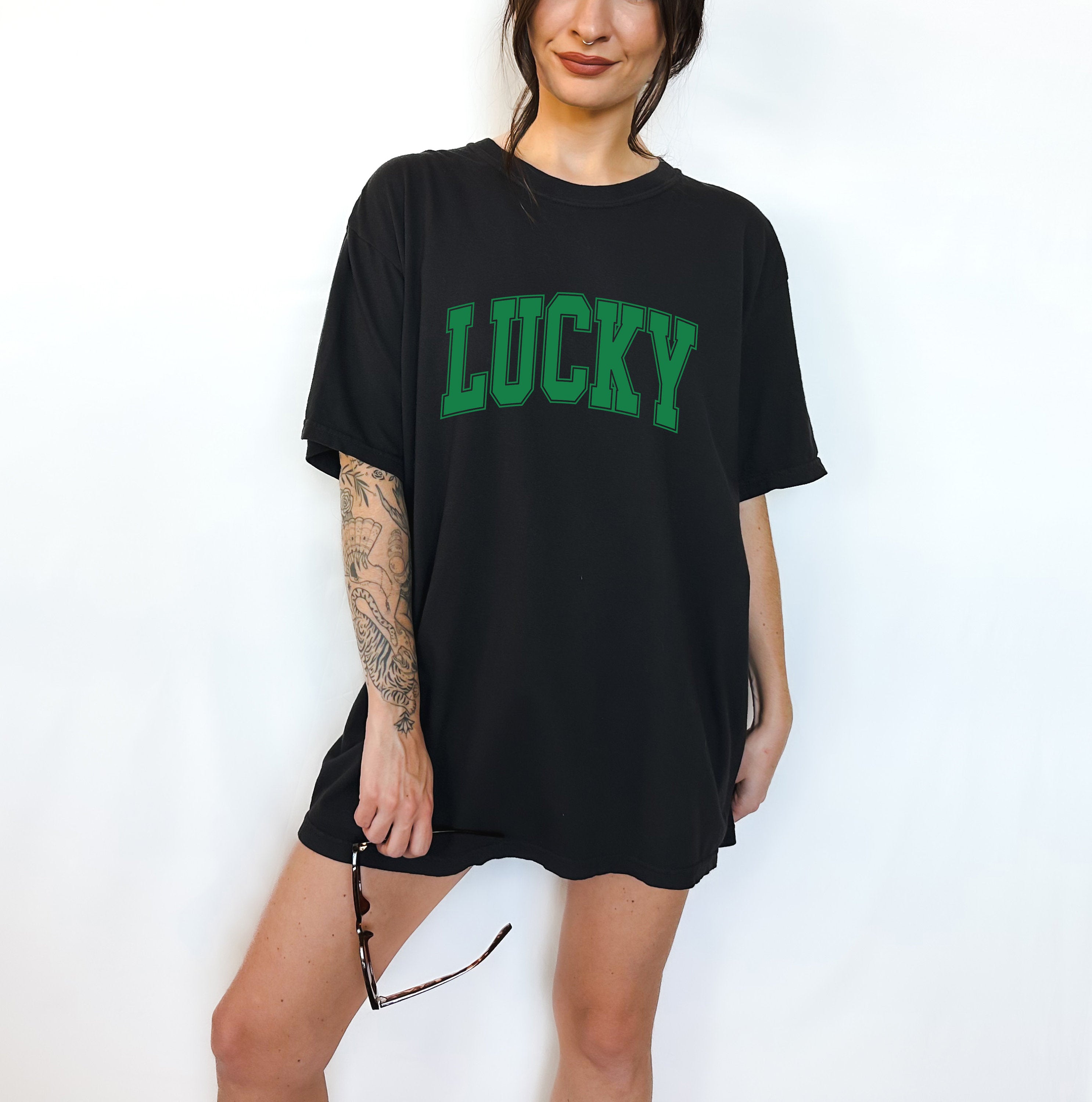 Retro St Patty's Day Comfort Colors Shirt, Lucky Varsity Shirt, Vintage St Patricks Day Shirt, Day Drinking Shirt, Retro Shirt, Lucky Shirt